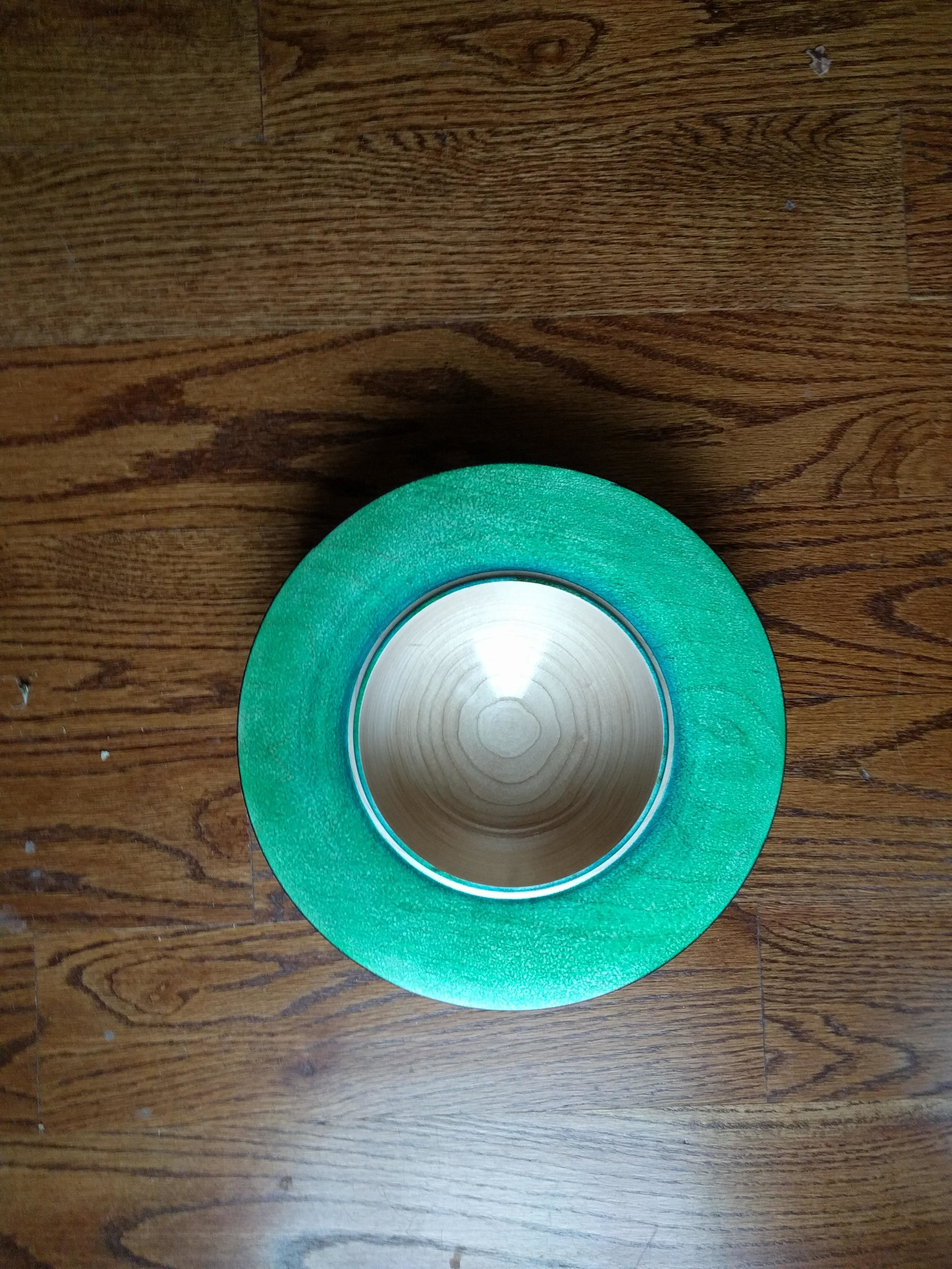 Maple Green Rim Bowl, Handcrafted, Article 1122