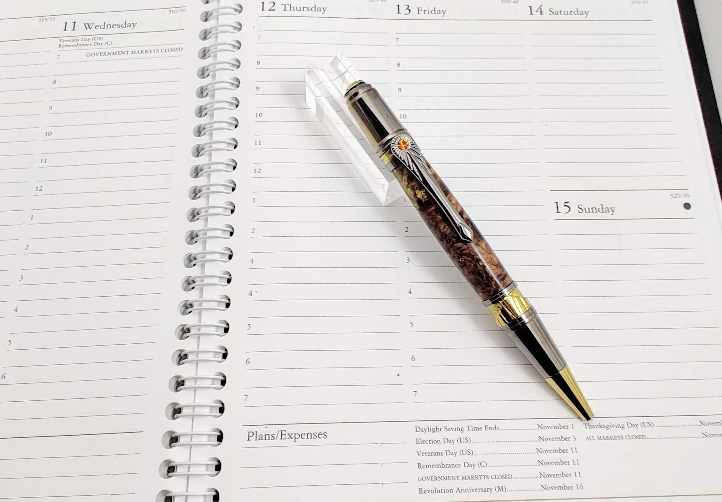 Broadwell Deisgn Black and Gold Titanium Art Deco Period Pen