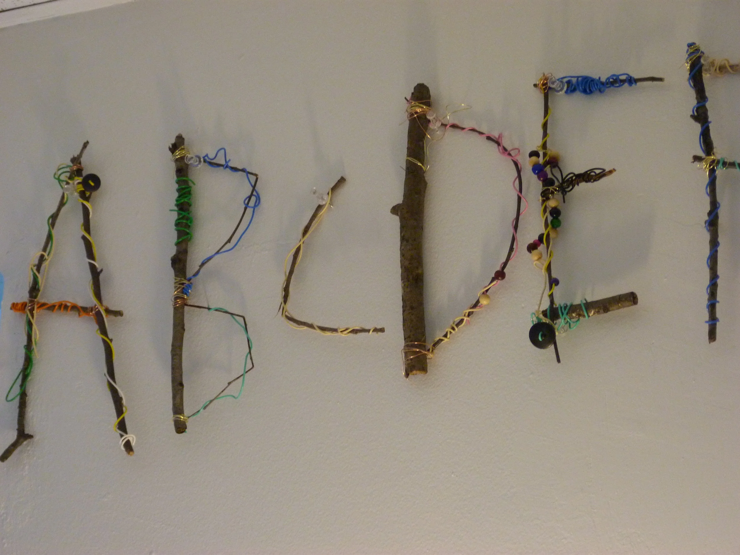 Student made alphabet, The College School preschool, 2014
