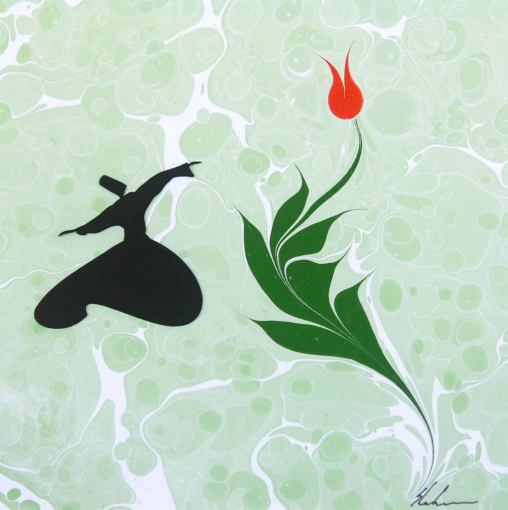 Tulip Ebru with laser-cut Archival Mat Board.jpg