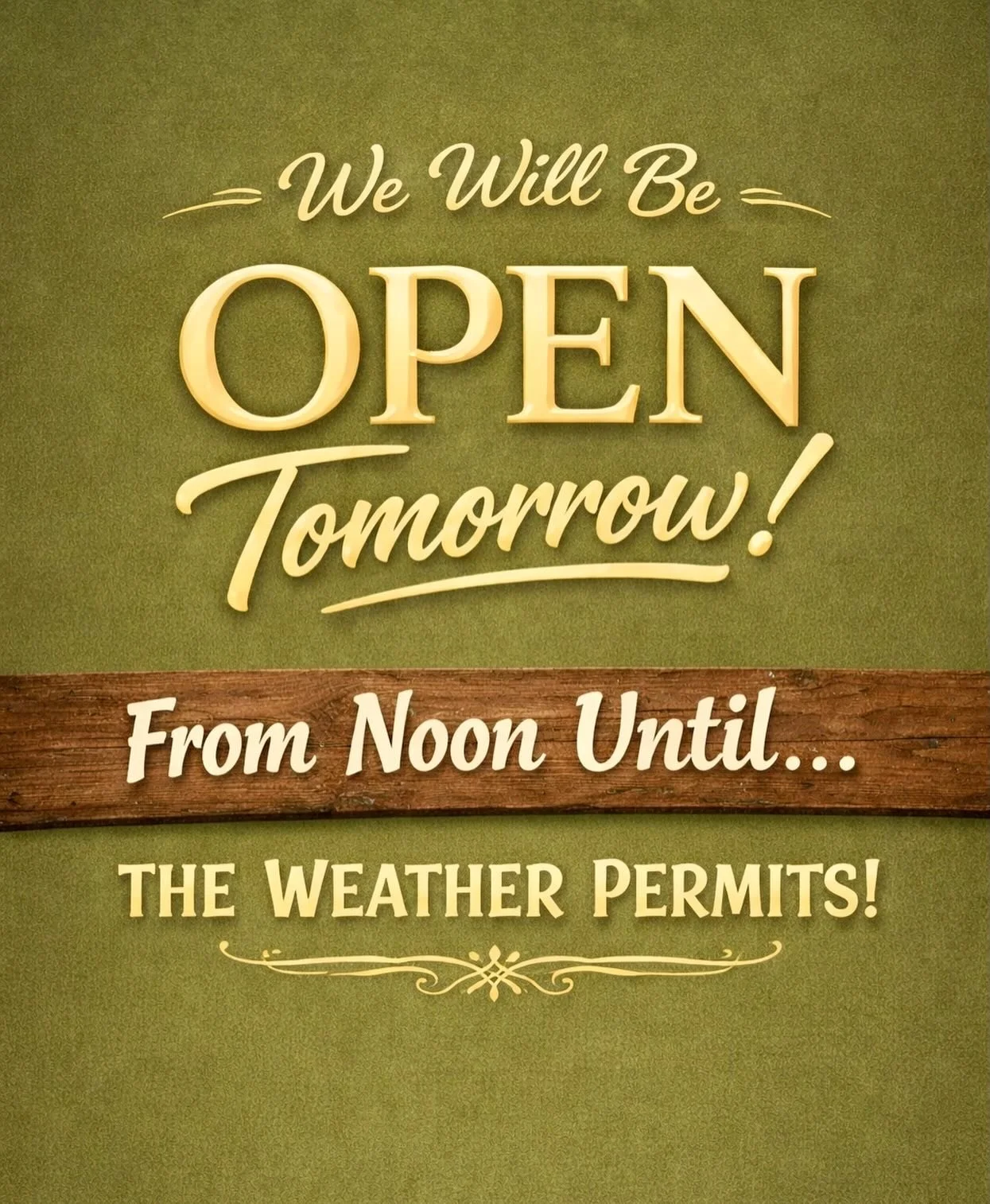 We can&rsquo;t wait to see you all tomorrow! Open from Noon until the weather permits! 

#dallasdining #dallassnowstorm #lheats #lakehighlandsrestaurants