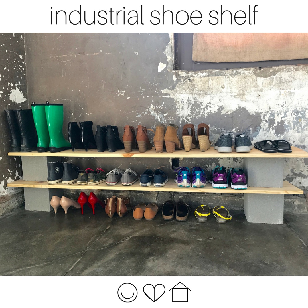 Industrial shoe shelf, home organization - Des Moines