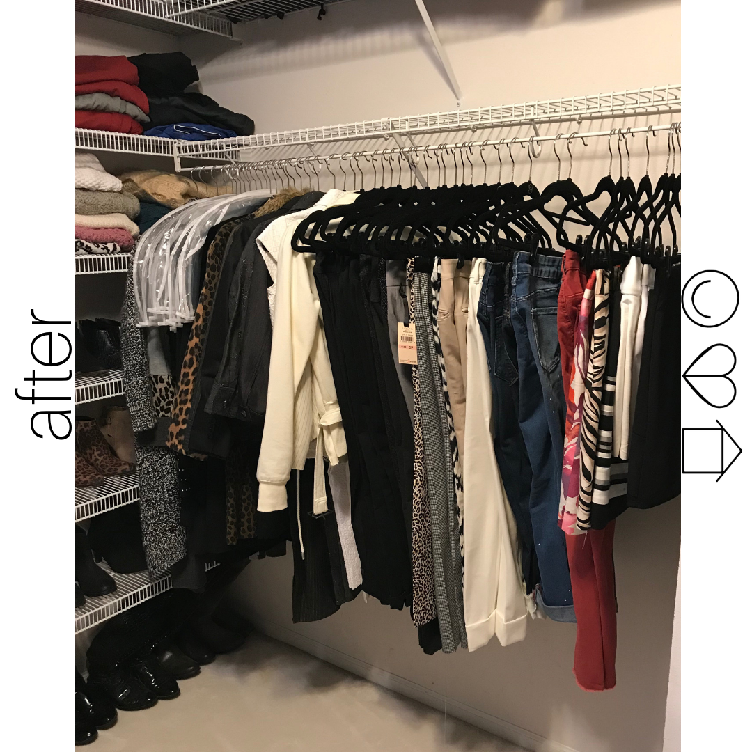 Bedroom closet organization after