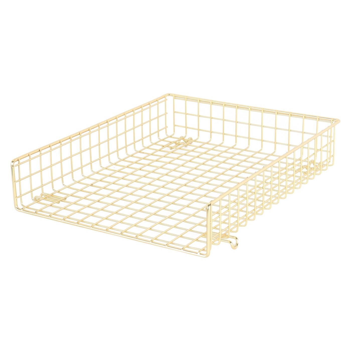 Grid wire letter tray gold