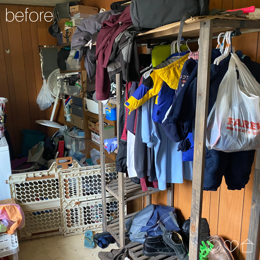 Mudroom organization before