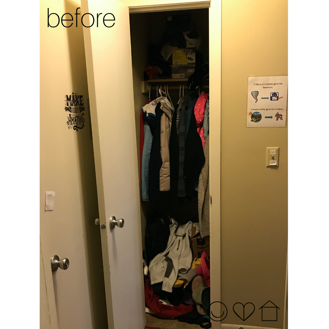 Mudroom organization before