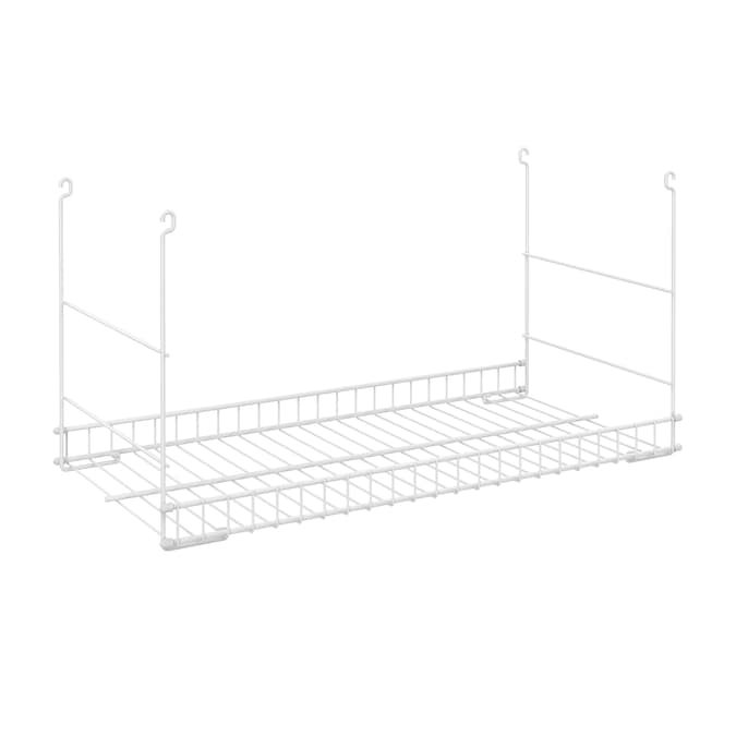 Rubbermaid Universal Closet 24 inch long durable steel custom wire hanging added storage shelf