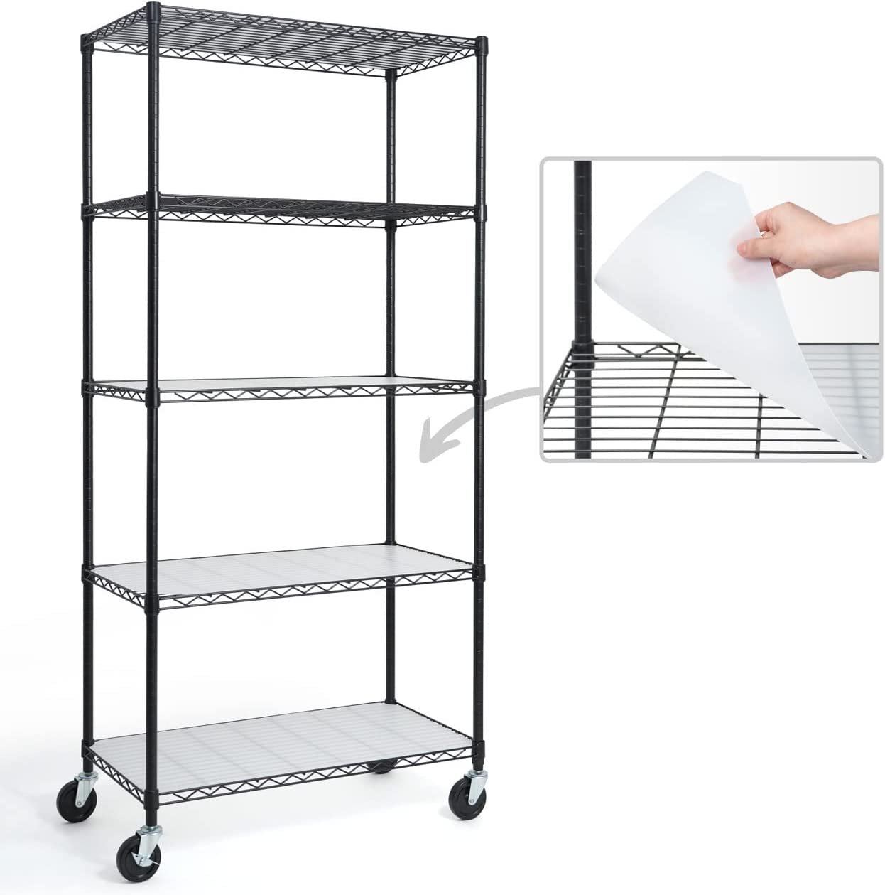 Commercial grade heavy duty wire shelving with wheels