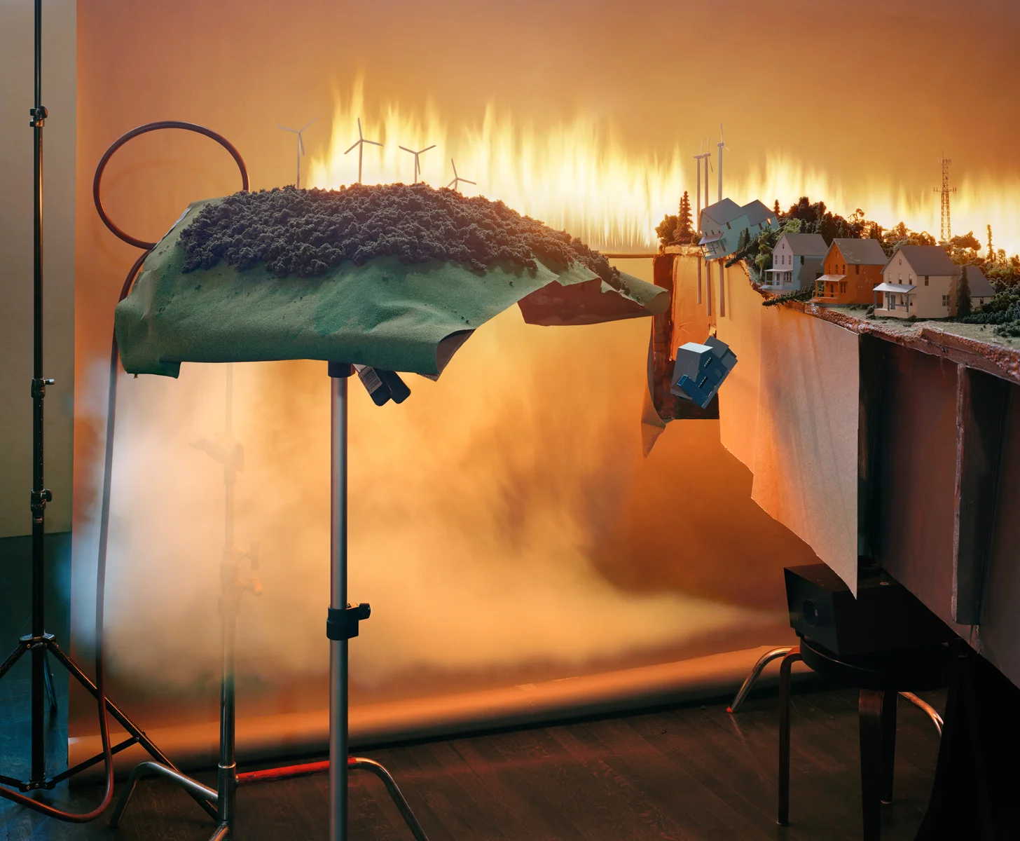 Falling House with Fire , 2012