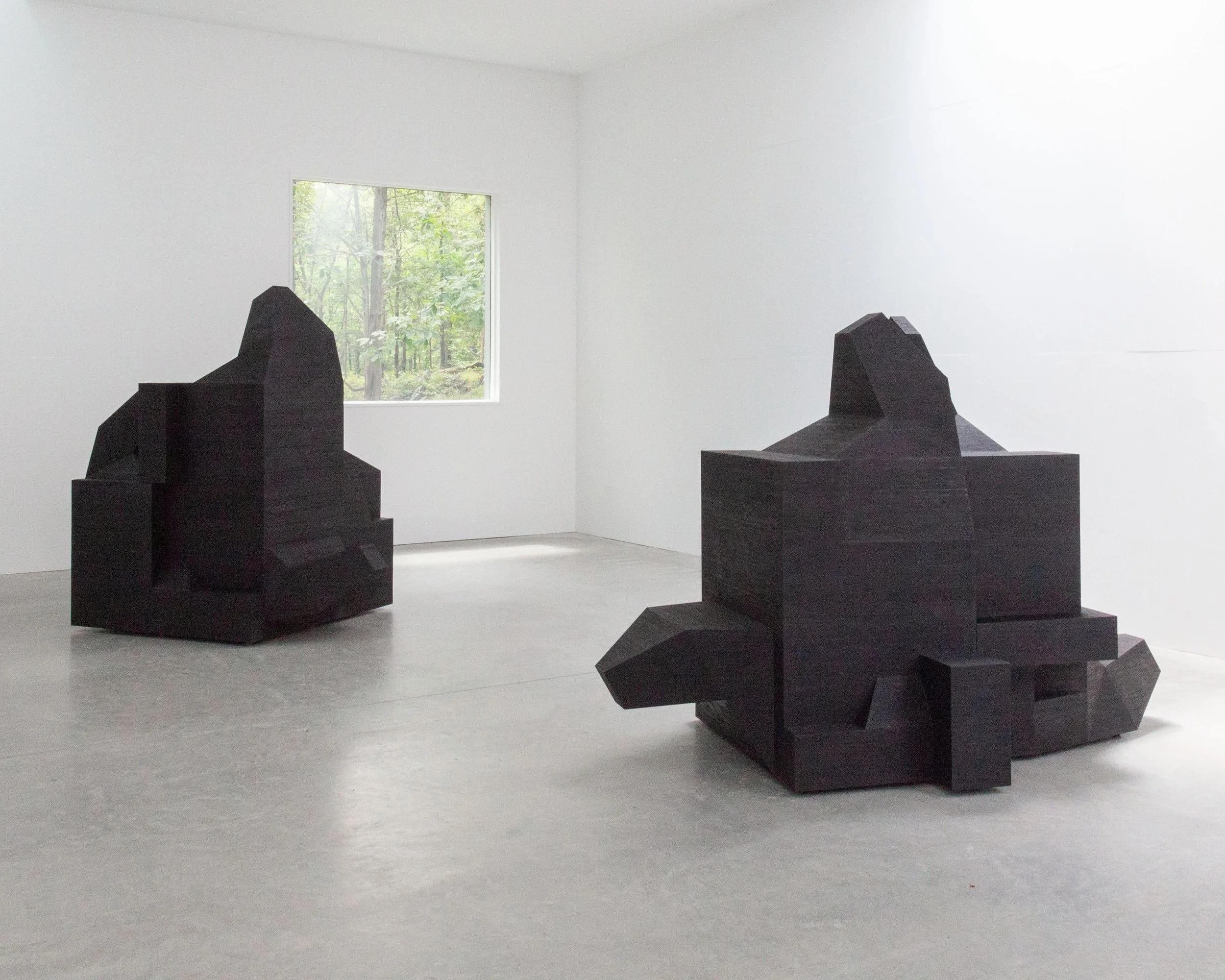   Shou Sugi Ban Sculpture,  Installation view: 'T' Space, Rhinebeck, NY, 2024 