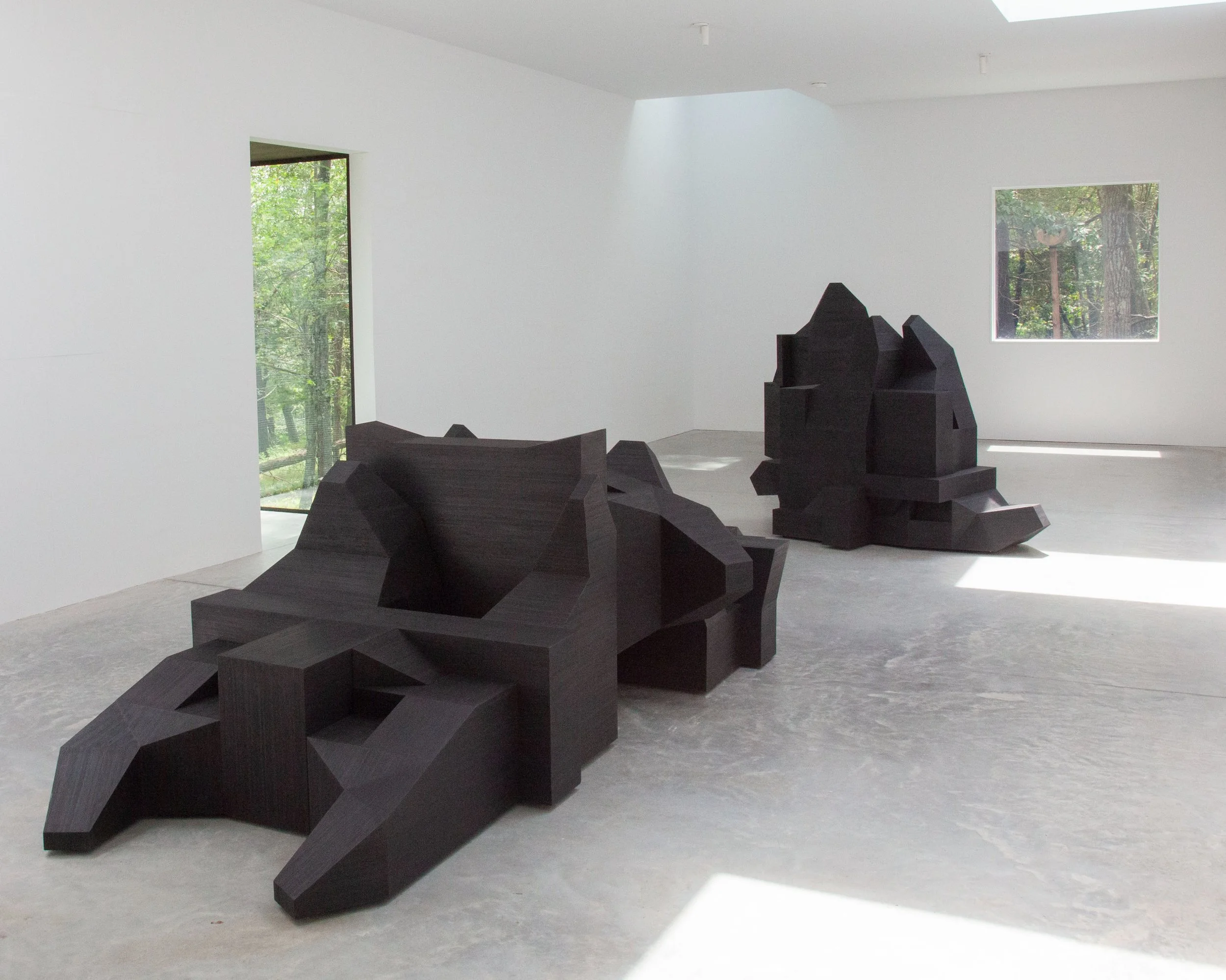   Shou Sugi Ban Sculpture,  Installation view: 'T' Space, Rhinebeck, NY, 2024 