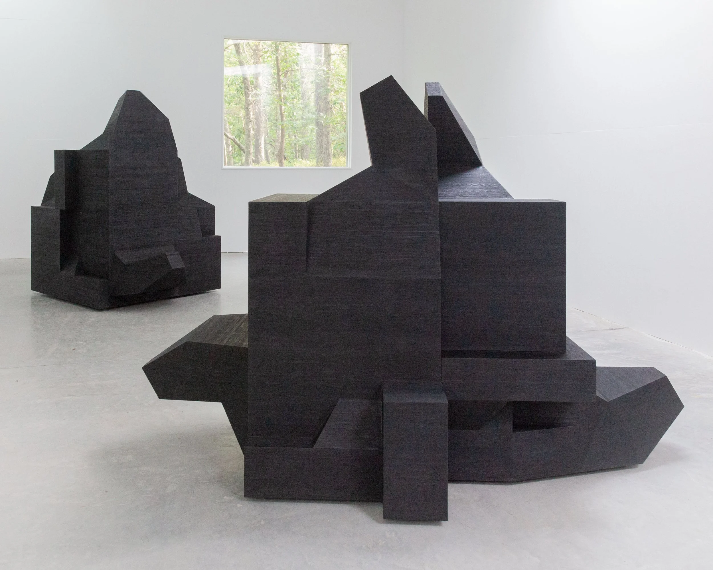   Shou Sugi Ban Sculpture,  Installation view: 'T' Space, Rhinebeck, NY, 2024 