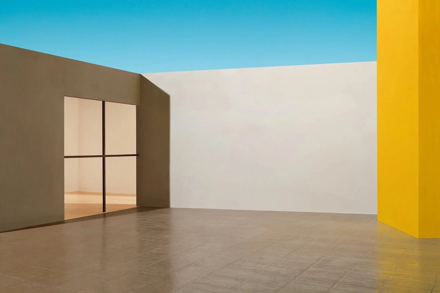 El Eco Courtyard, 2017 references the courtyard at El Eco Experimental Art Space, in Mexico City, designed Mathias Goeretz a transplanted German artist, friend, and sometime collaborator, who arrived in Mexico City in 1949. It was&nbsp;&nbsp;built in