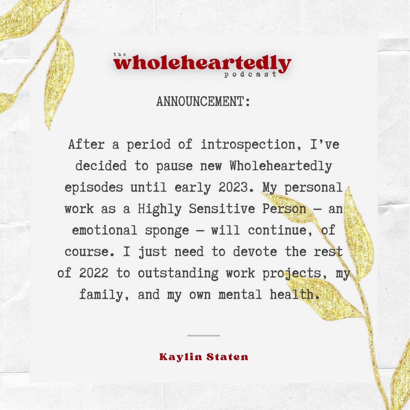 💌 Knowing your limits -- and then admitting them -- can be challenging. I feel like I have been an endless sea of statements, delivered to you from my PR practitioner side. We'll be back with new episodes in 2023! I won't be fully gone, though. Unti