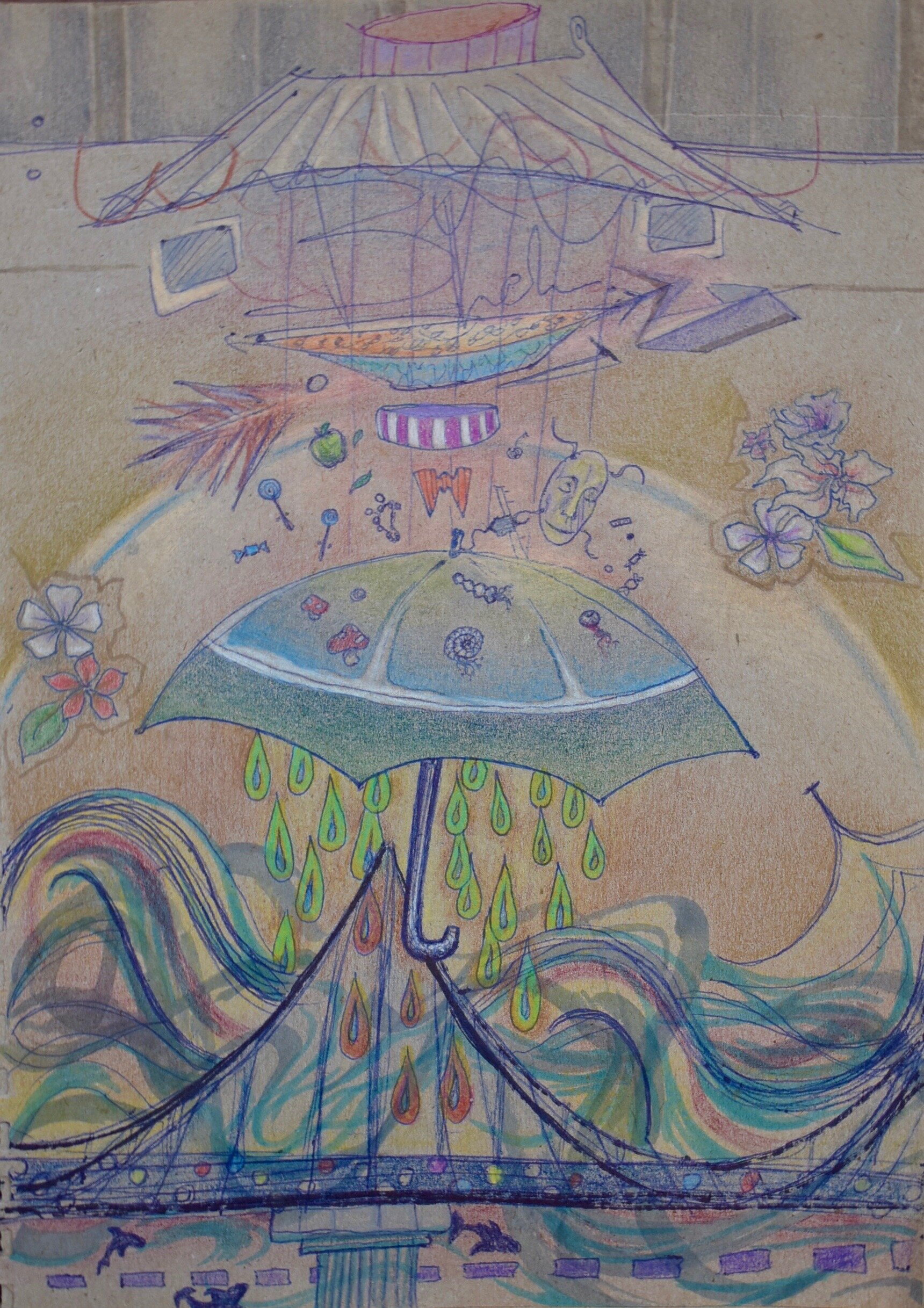 Bay Bridge marker pen and colored pencil