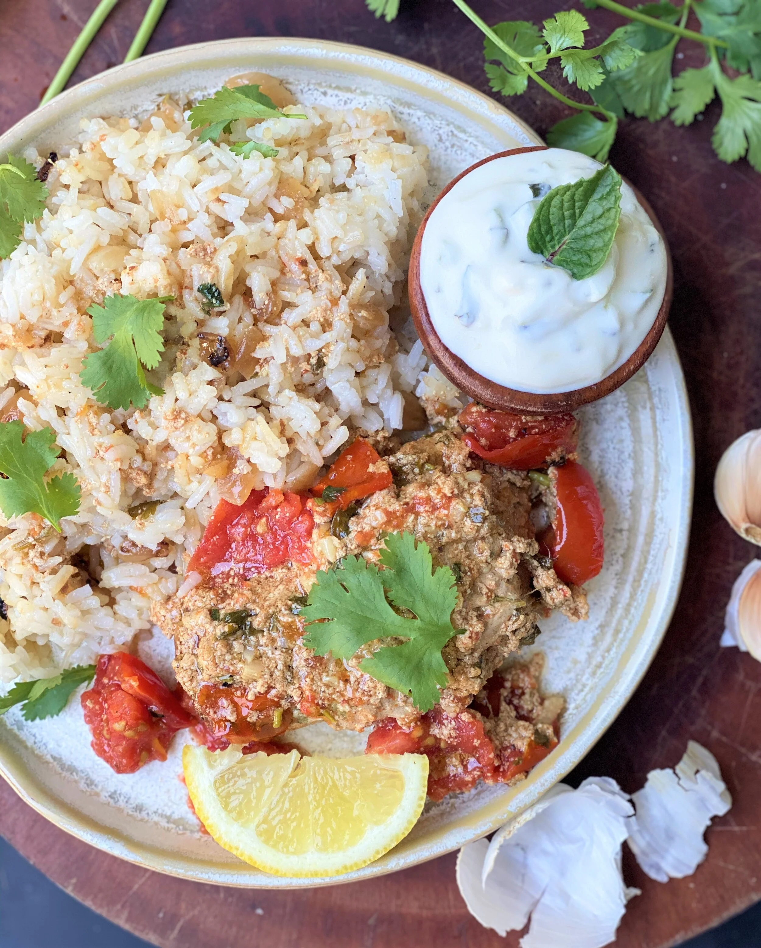 Yogurt-Marinated Chicken with Tzatziki