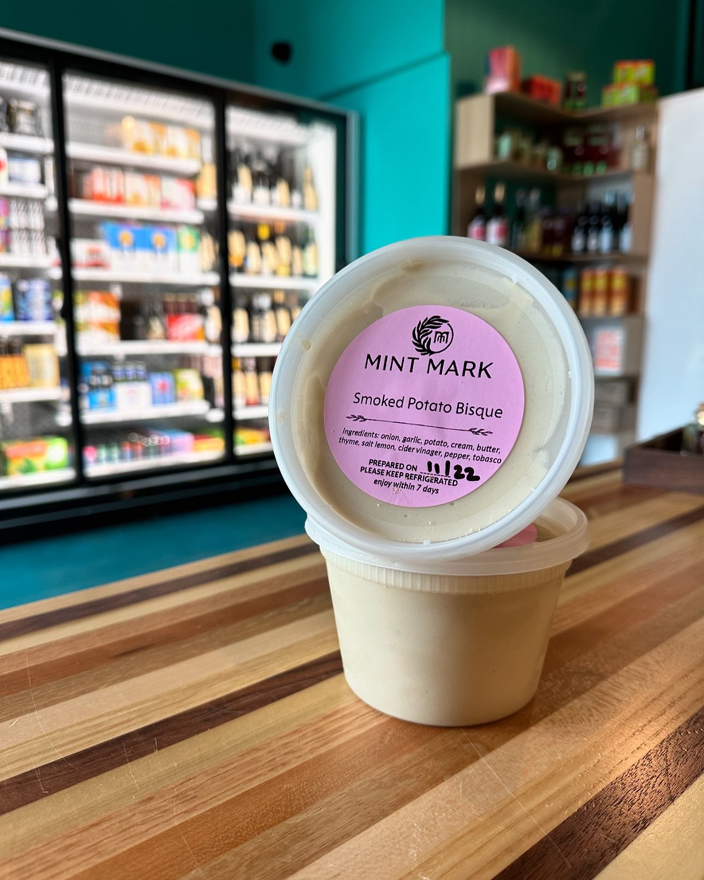 This soup is a masterpiece. This beautiful smoked potato bisque ( and broccoli cheddar too ) was on our FML menu Friday 🧑&zwj;🍳 🤌 😘 come and get it, before I get it first. #mintmarkmadison #mintmarkfml