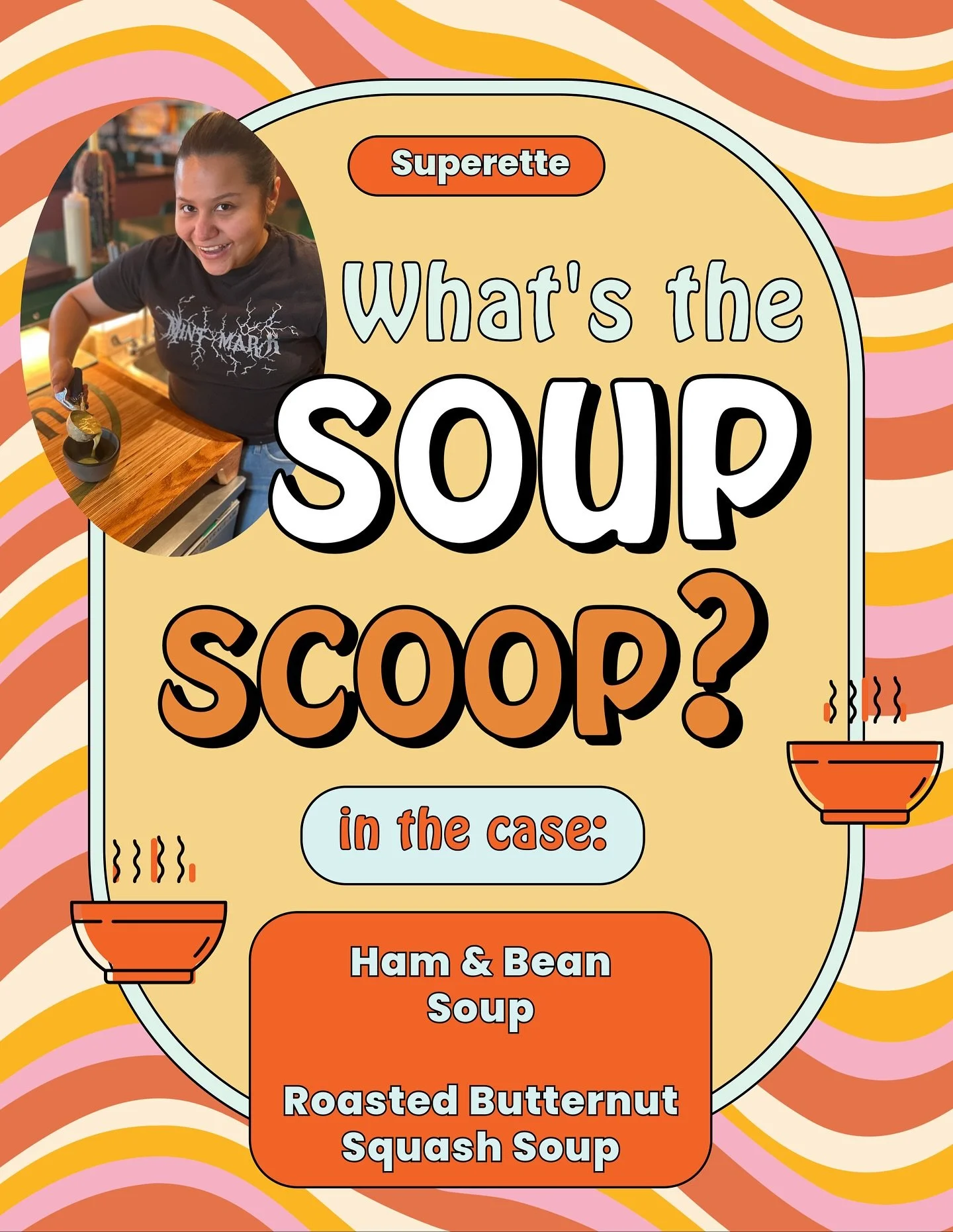 Here&rsquo;s the scoop! Come and get some soup!
🎃 
🎃 
1. Ham and Bean Soup
2. Roasted Butternut Squash Soup
#mintmarkfml #mintmarkmadison #superettemadison #yourmintymart