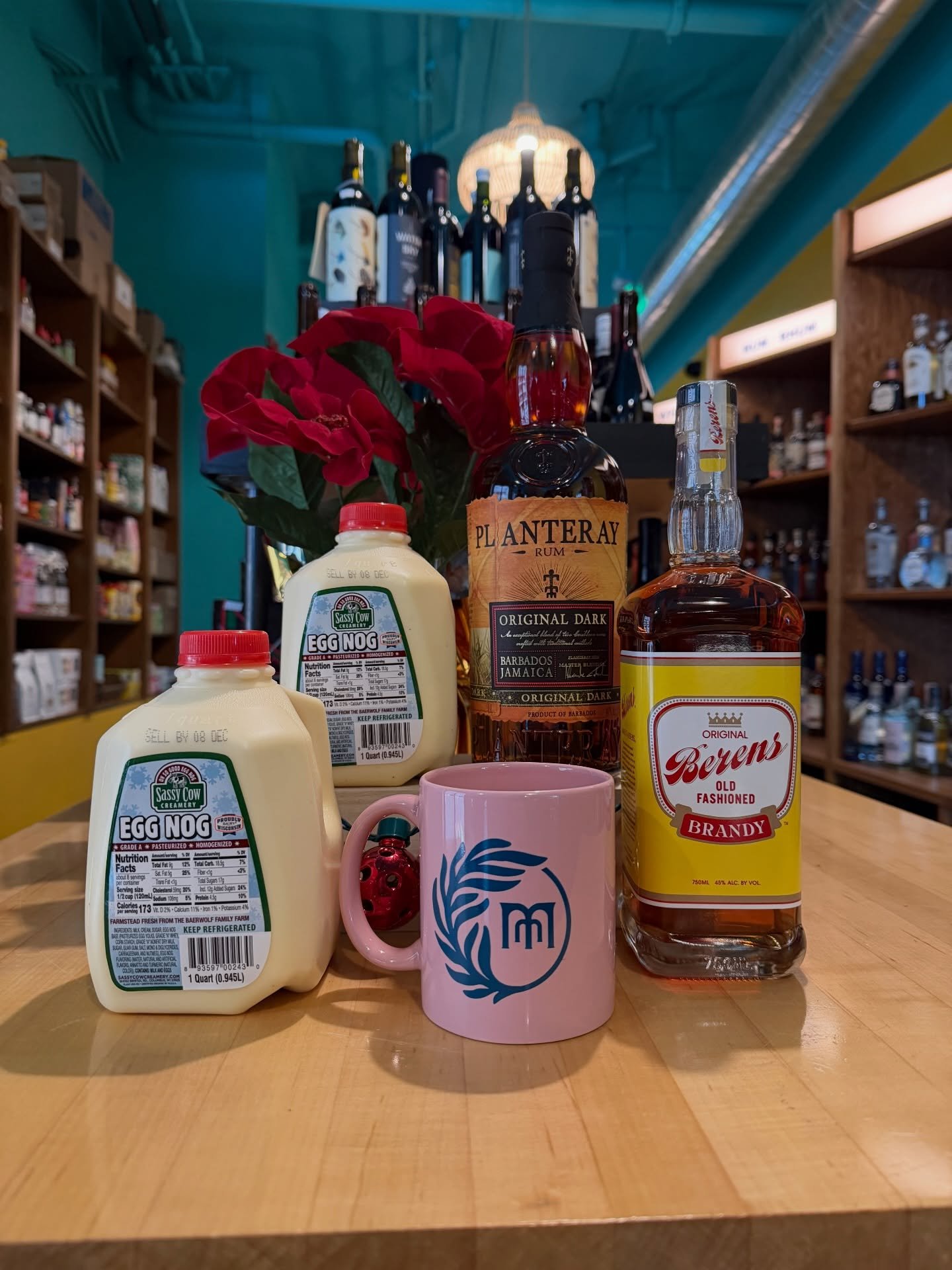 Who spiked the egg nog??? 
.
Come on in! We&rsquo;ve got @sassycowcreamery egg nog aplenty and all the fixings to spike it! #superettemadison #yourmintymart #eggnog #whospikedtheeggnog