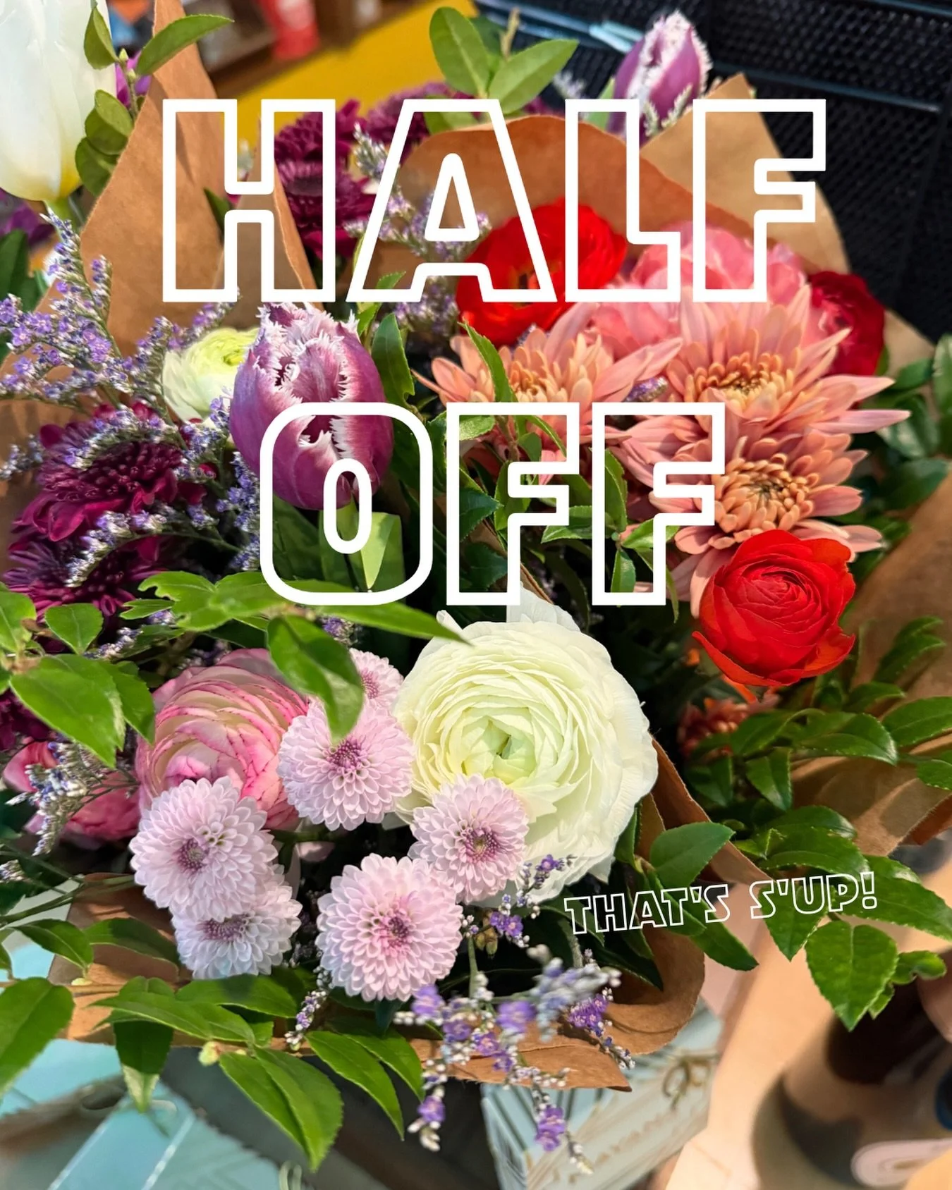 You can buy yourself flowers!!!!! All unsold @daffodilparker v-day bouquets are yours for 50% off now until they sell out. See ya soon 💐💐💐