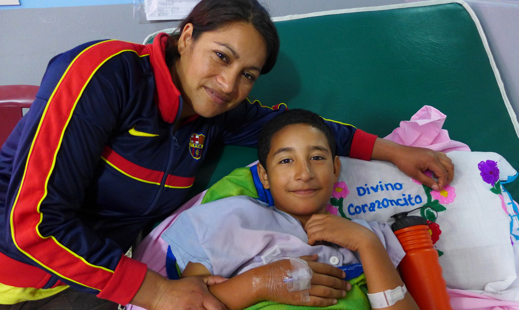 Post Surgery – Grateful mother and son