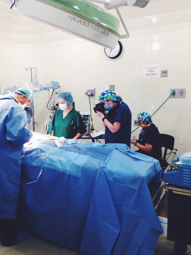The plastic surgeons perform a Microtia operation.