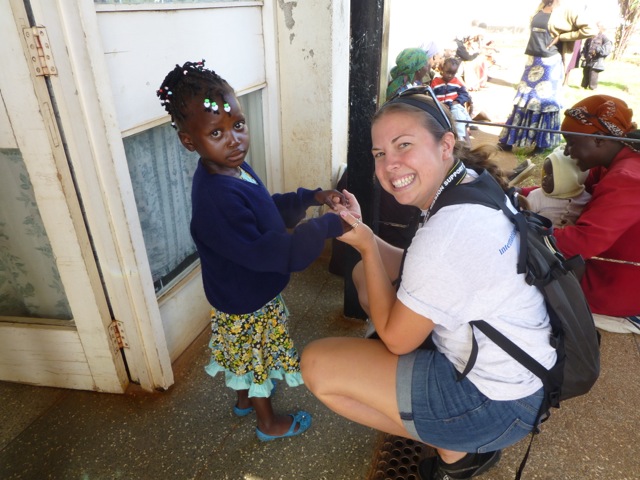 Stacey Oglesby greeting a patient