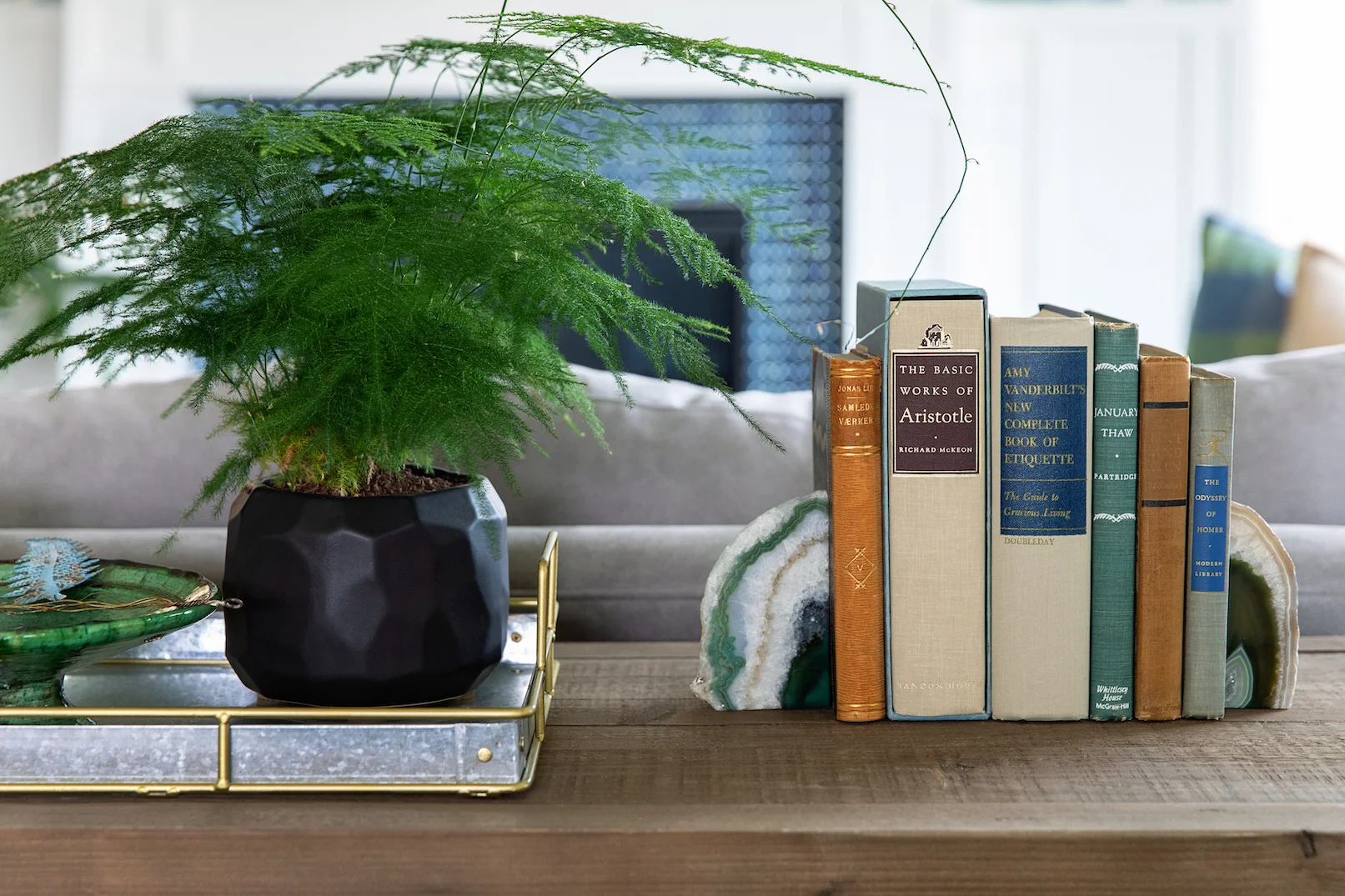 Modern craftsman living room design by San Diego based interior design firm Bell + Voy Design Co.