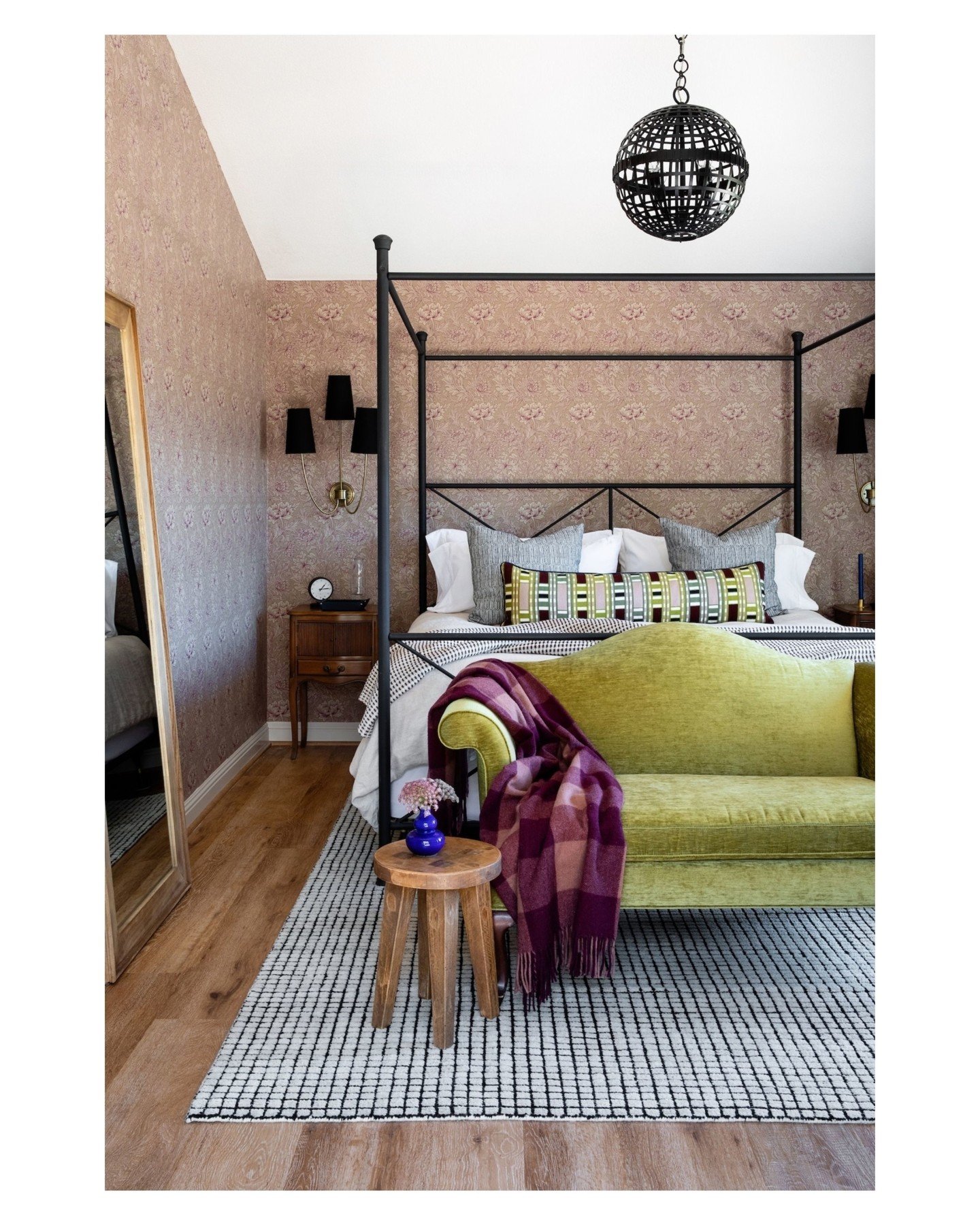 I just heard the term, bedscaping.  What is that you ask?  It&rsquo;s all about layering your bedding, pillows, and decor in a way that feels inviting and cozy, like your favorite hotel. 🛎

Here I used a mix of patterns, textures, and that pop of co