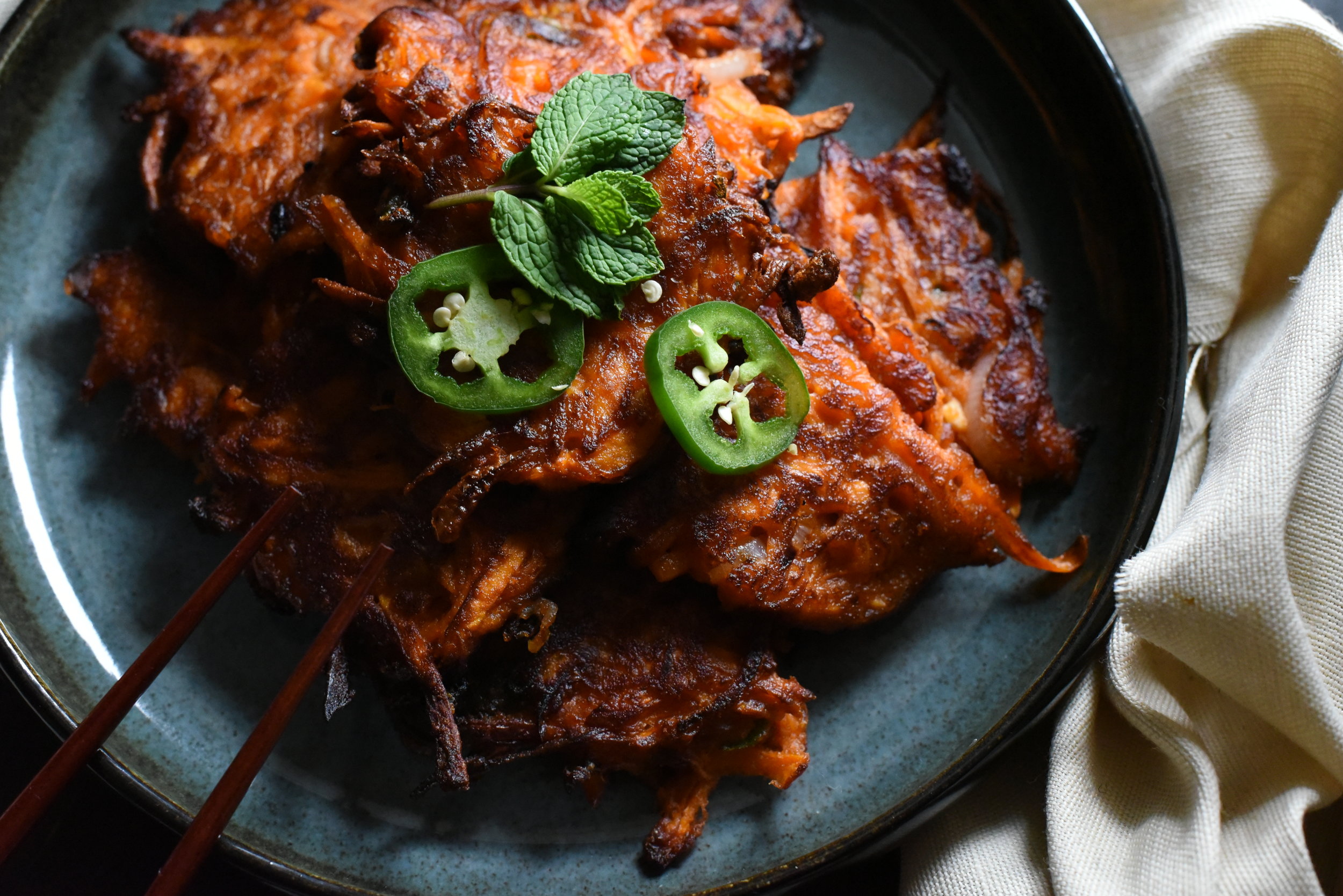 Sweet and Spicy Goguma Potato Pancakes