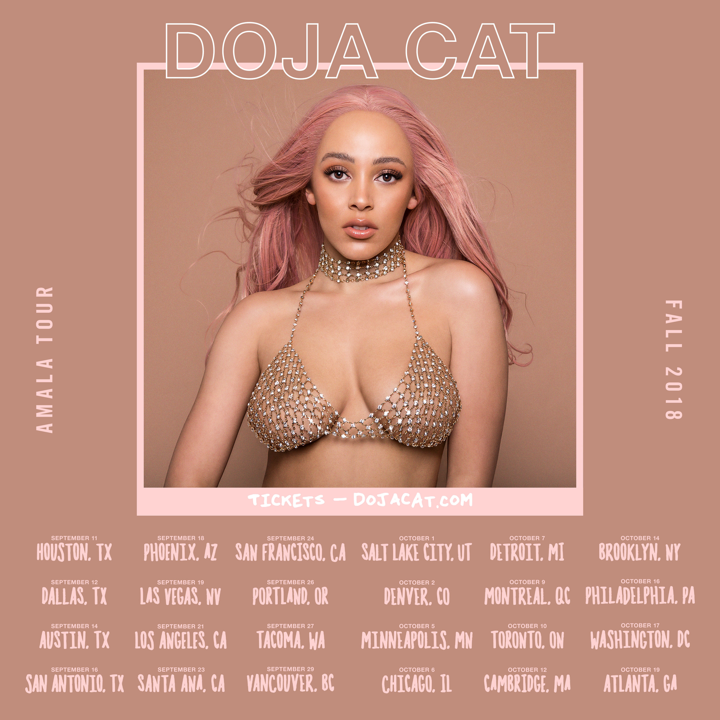   DOJA CAT (FALL TOUR 2018)   Created an original font to be used for the tour dates.  —  Design:  John Liwag  