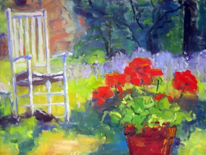 Rebecca A. Stone-Danahy. Summer Garden. 2007. Oil Paint on Canvas. Private Collection of Joseph and Tricia Hovorka.