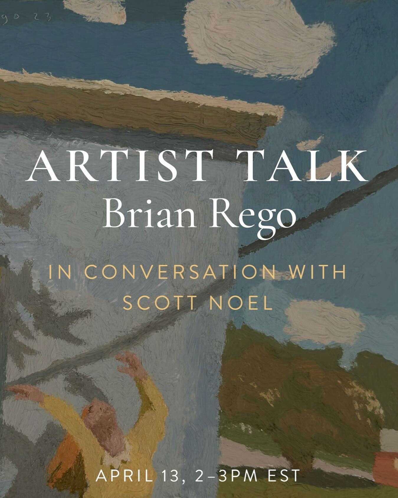 ✨Join us for a Zoom Talk with Brian Rego!✨

Saturday, April 13th
2&ndash;3pm EST

The event will be moderated by Philadelphia-based artist Scott Noel, who will converse with Rego about his current exhibition &ldquo;Reasons I Stay.&rdquo;

Register by