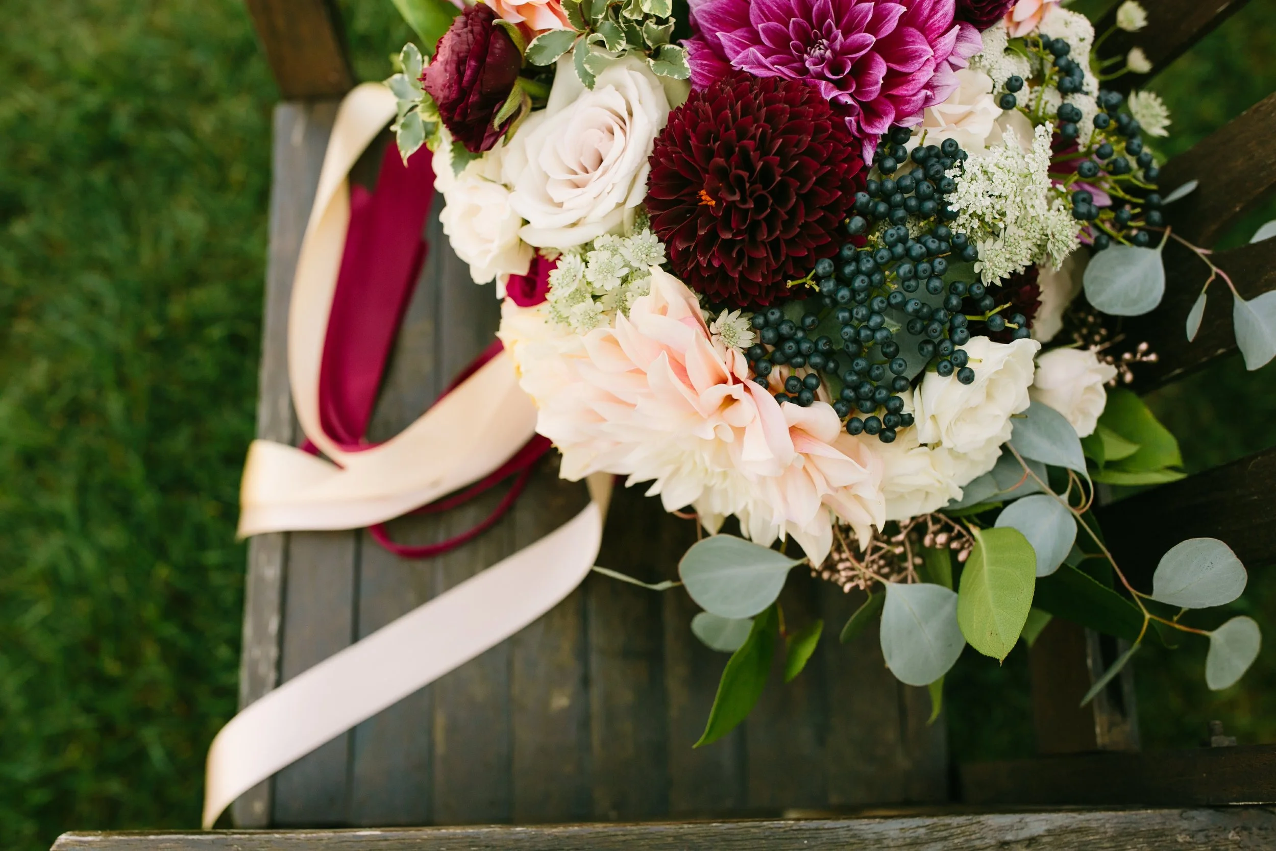 misty farm wedding flowers by red poppy