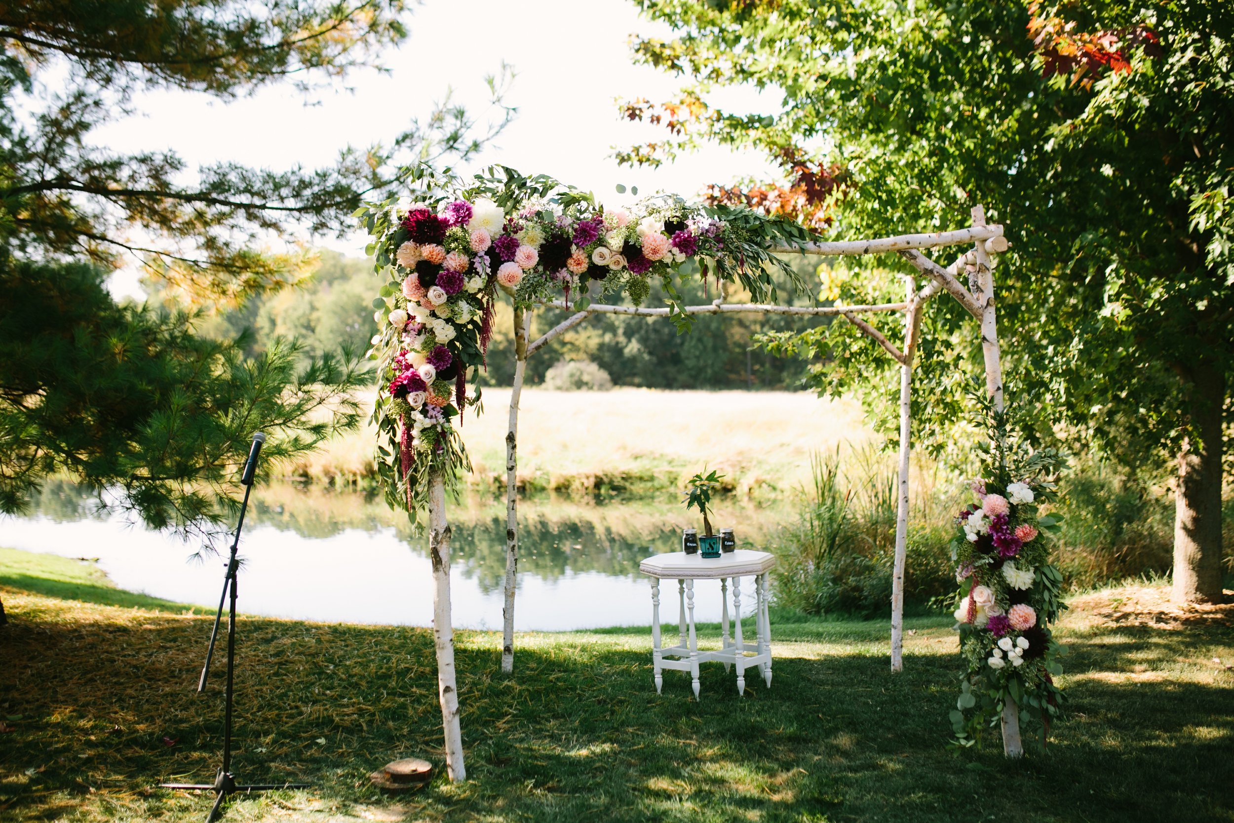 ceremony arch misty farm