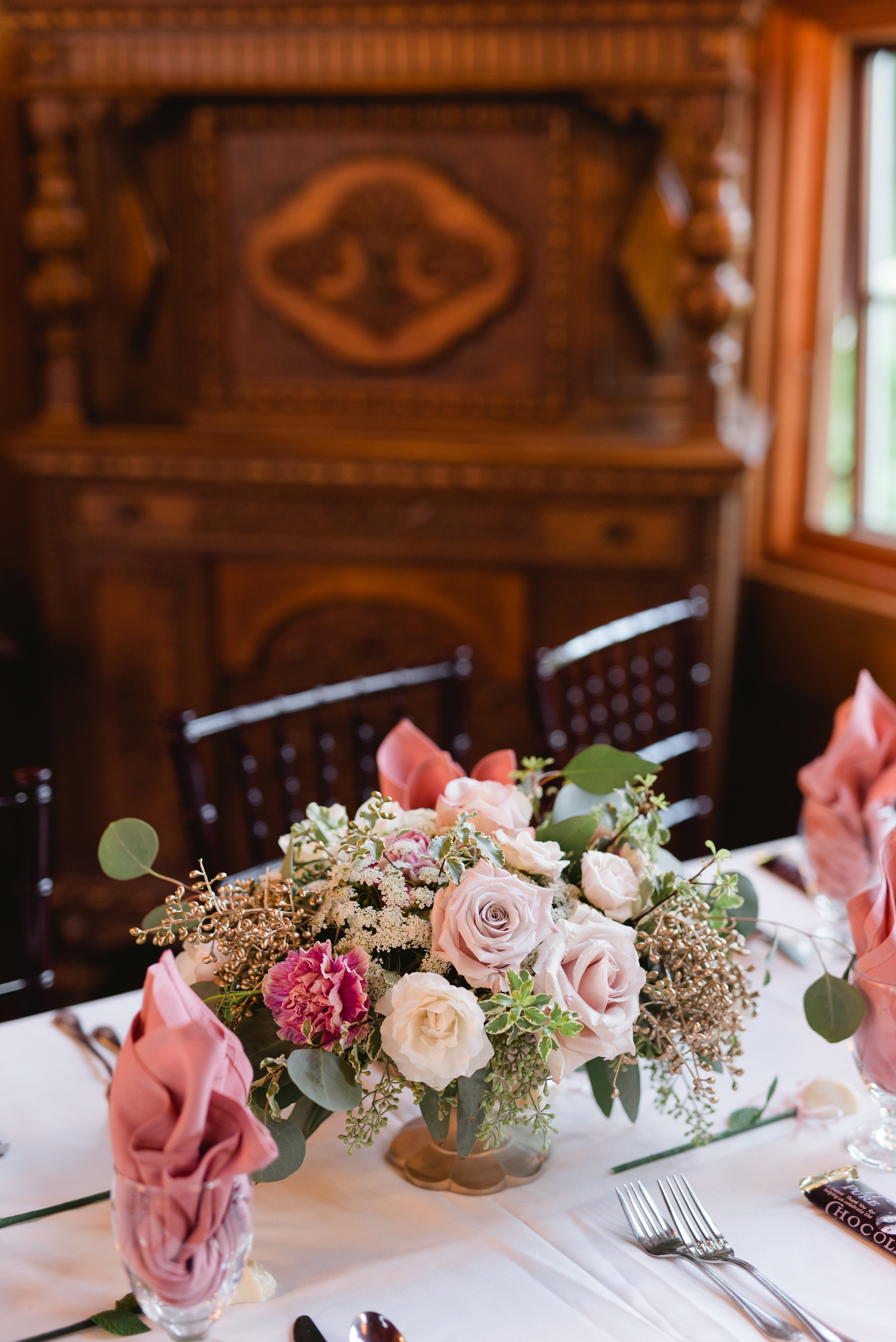 wellers carriage house reception centerpieces