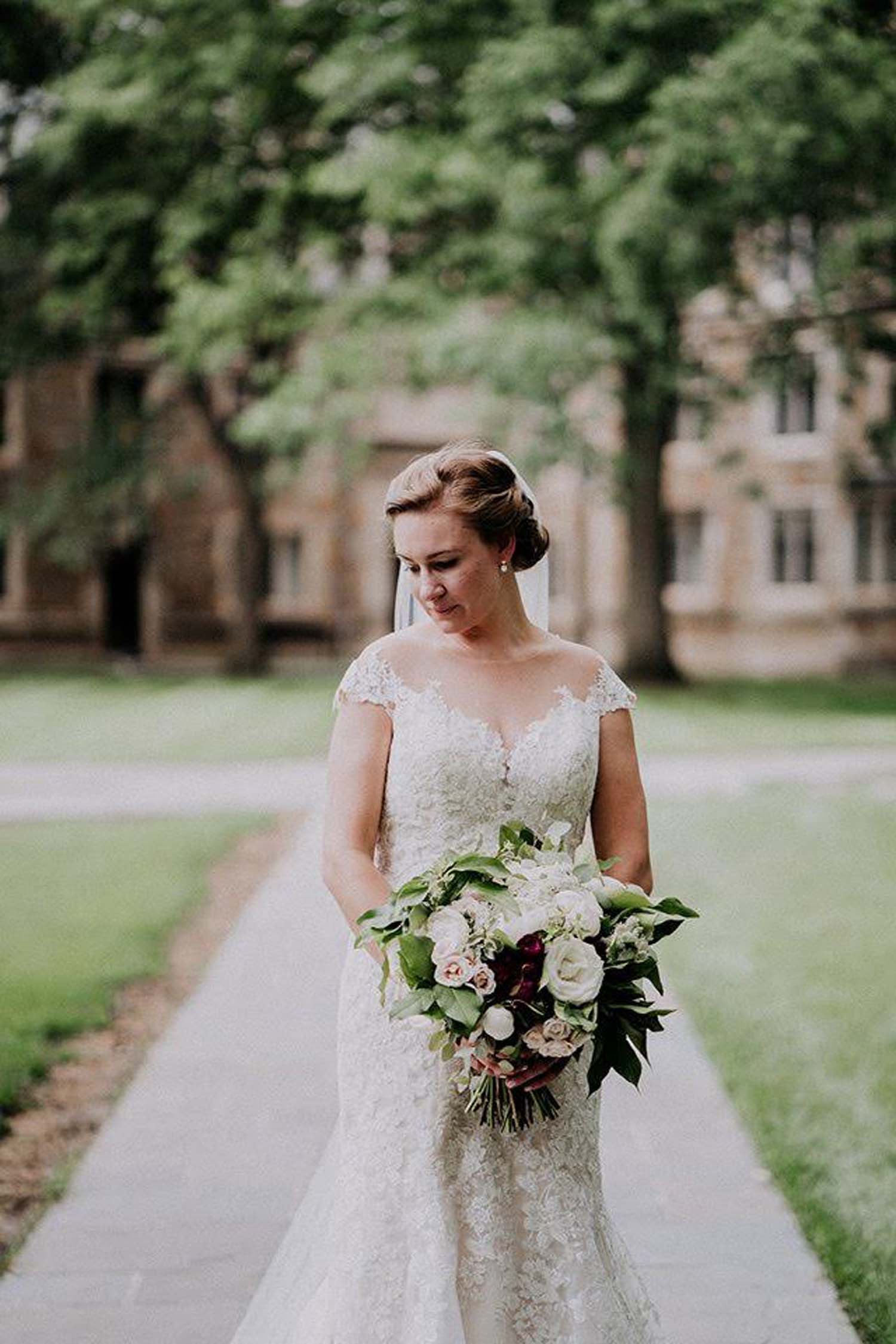 bridal bouquet with peonies