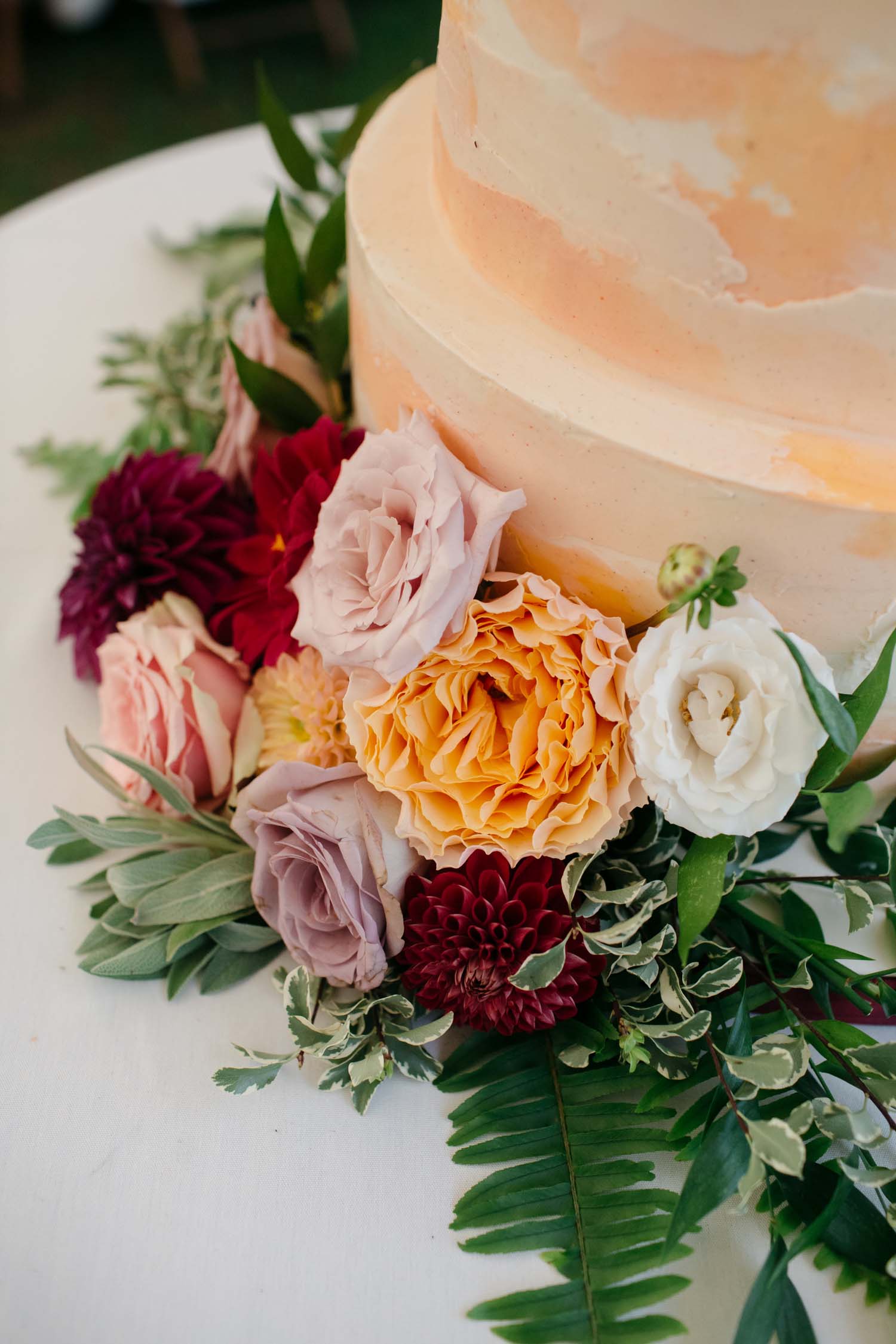 misty farm wedding cake