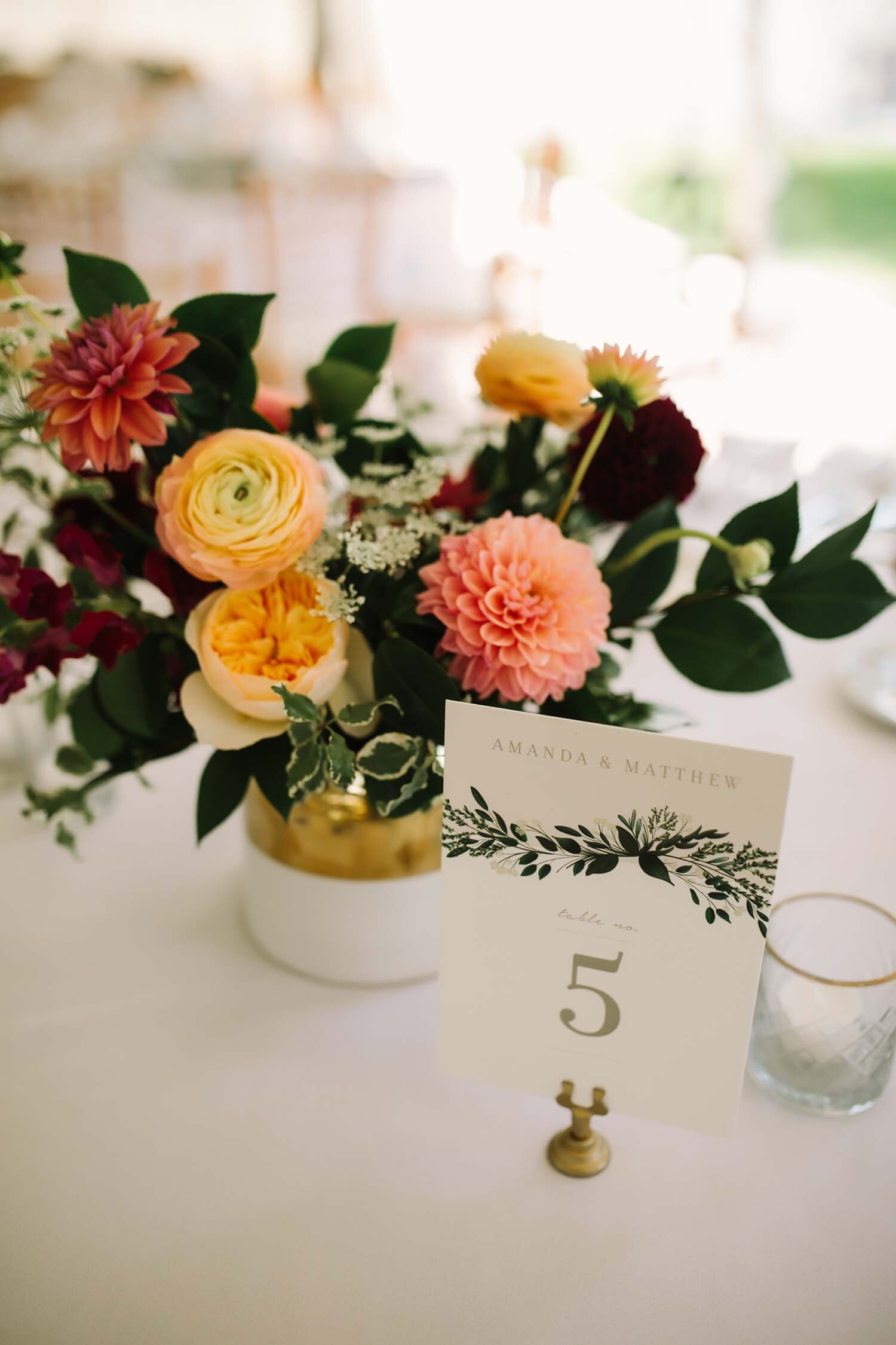 cornman farm wedding centerpiece