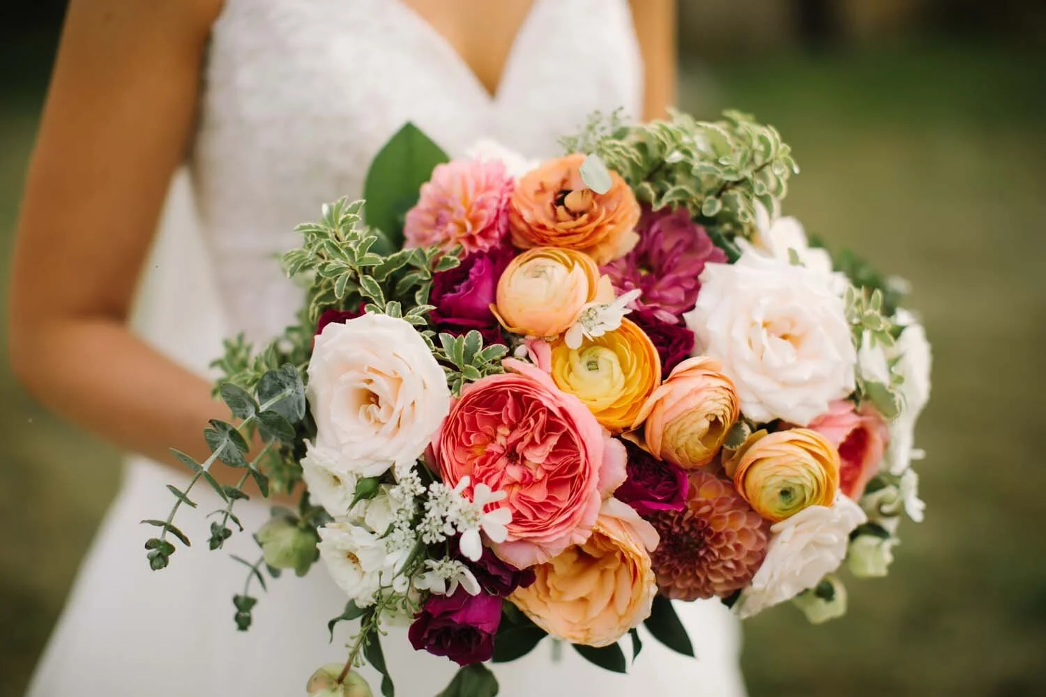 Misty farm wedding flowers