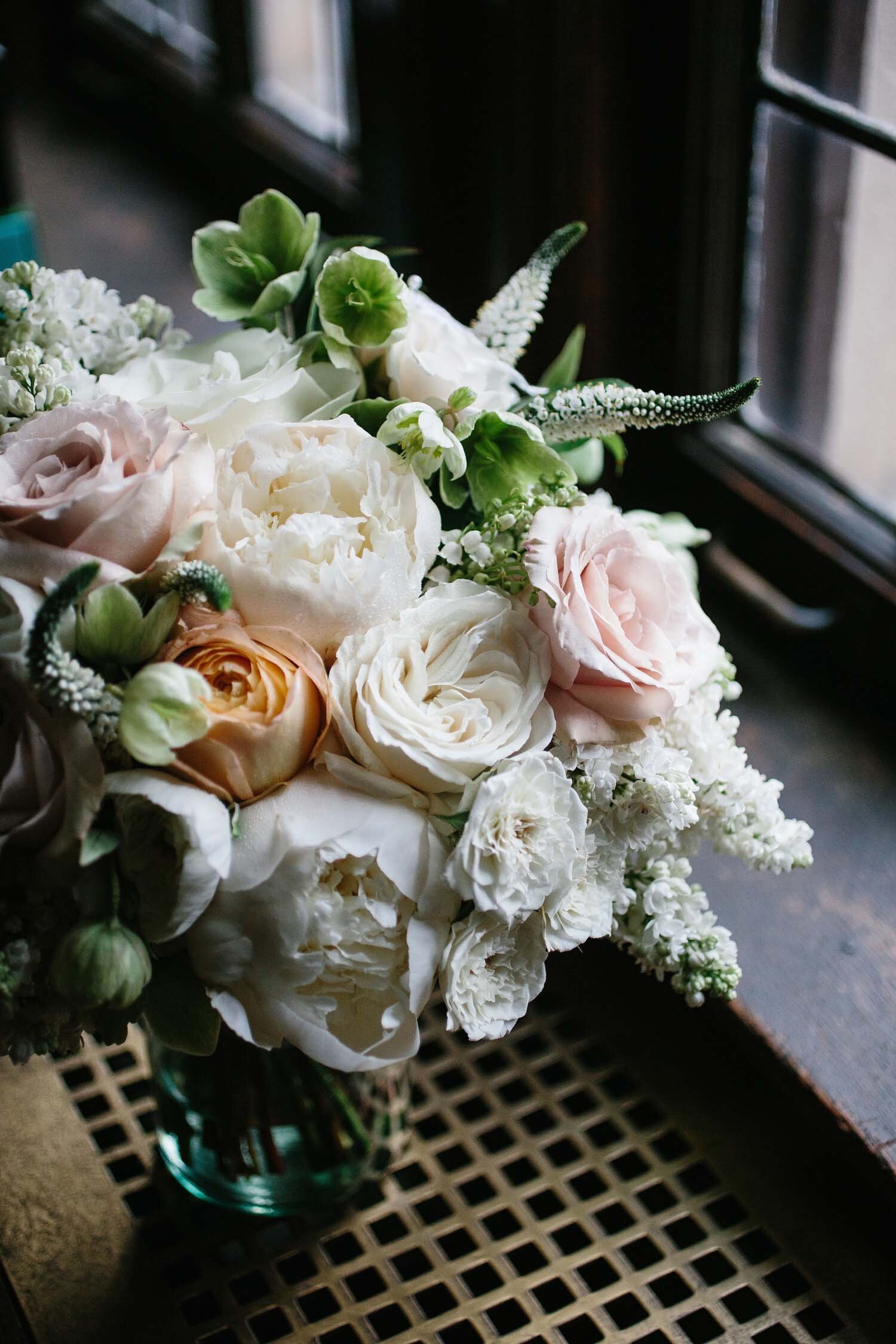 bridal bouquet in soft tones