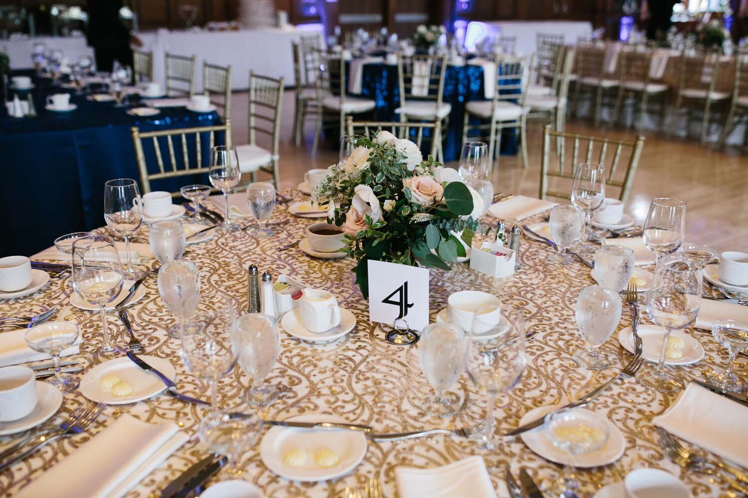 Flower centerpieces at the michigan league