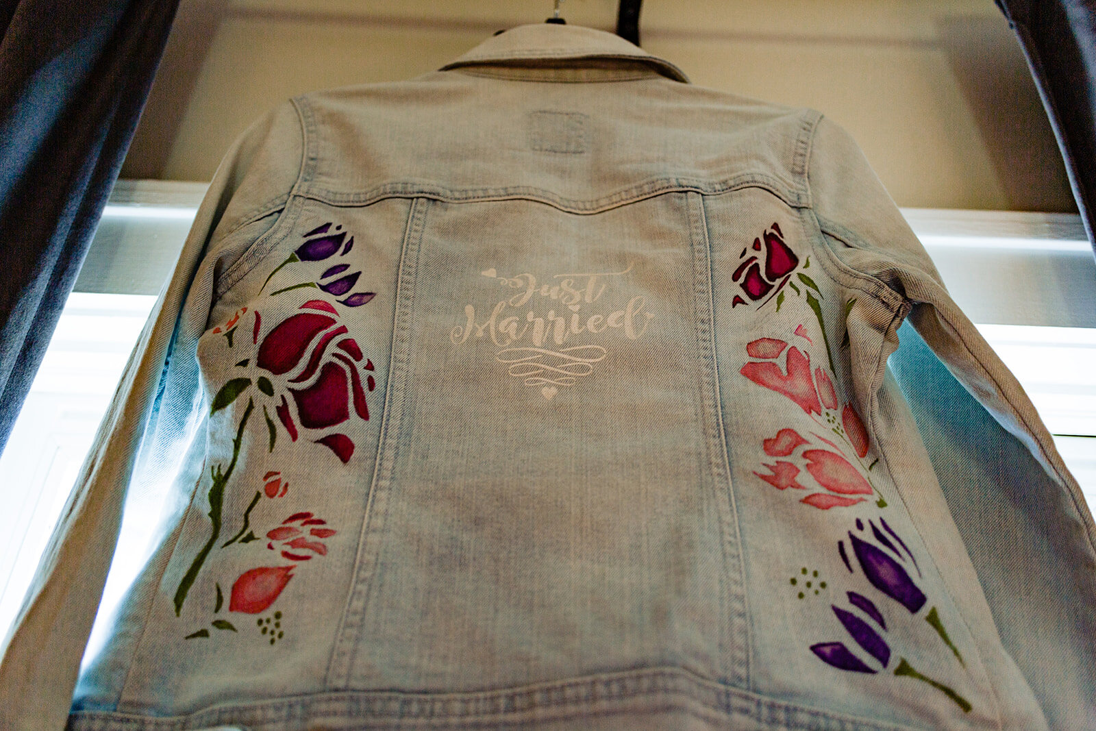 brides jacket with flower details