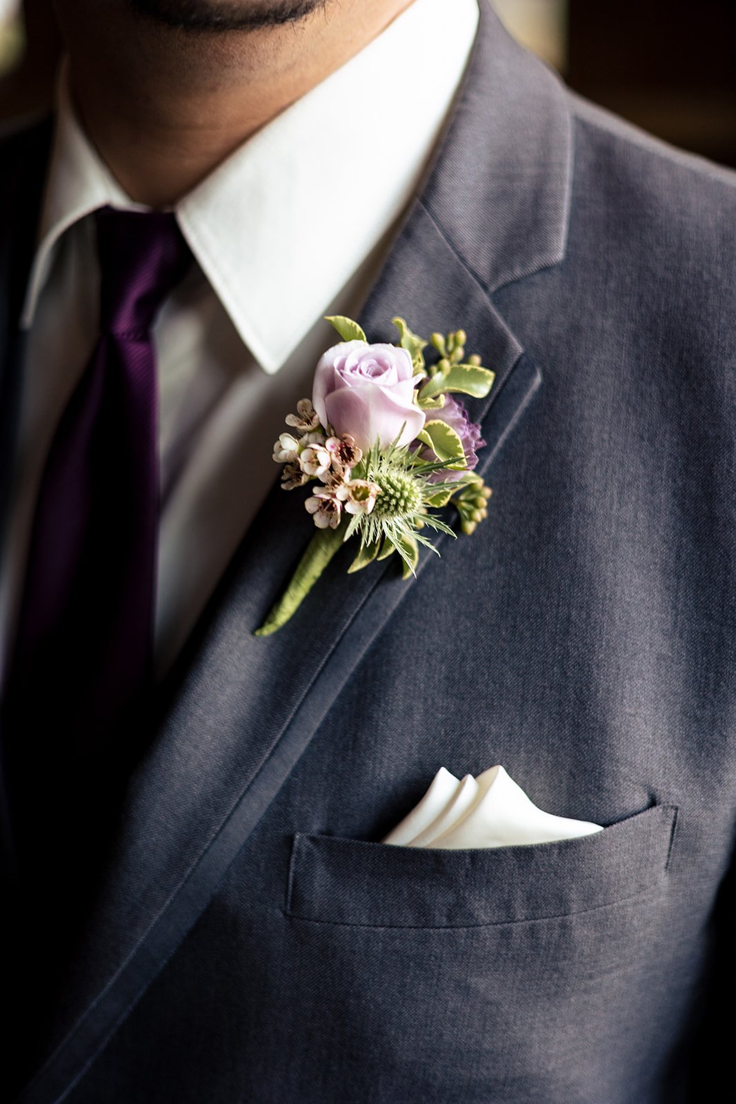 Groom boutonniere cornman farms wedding