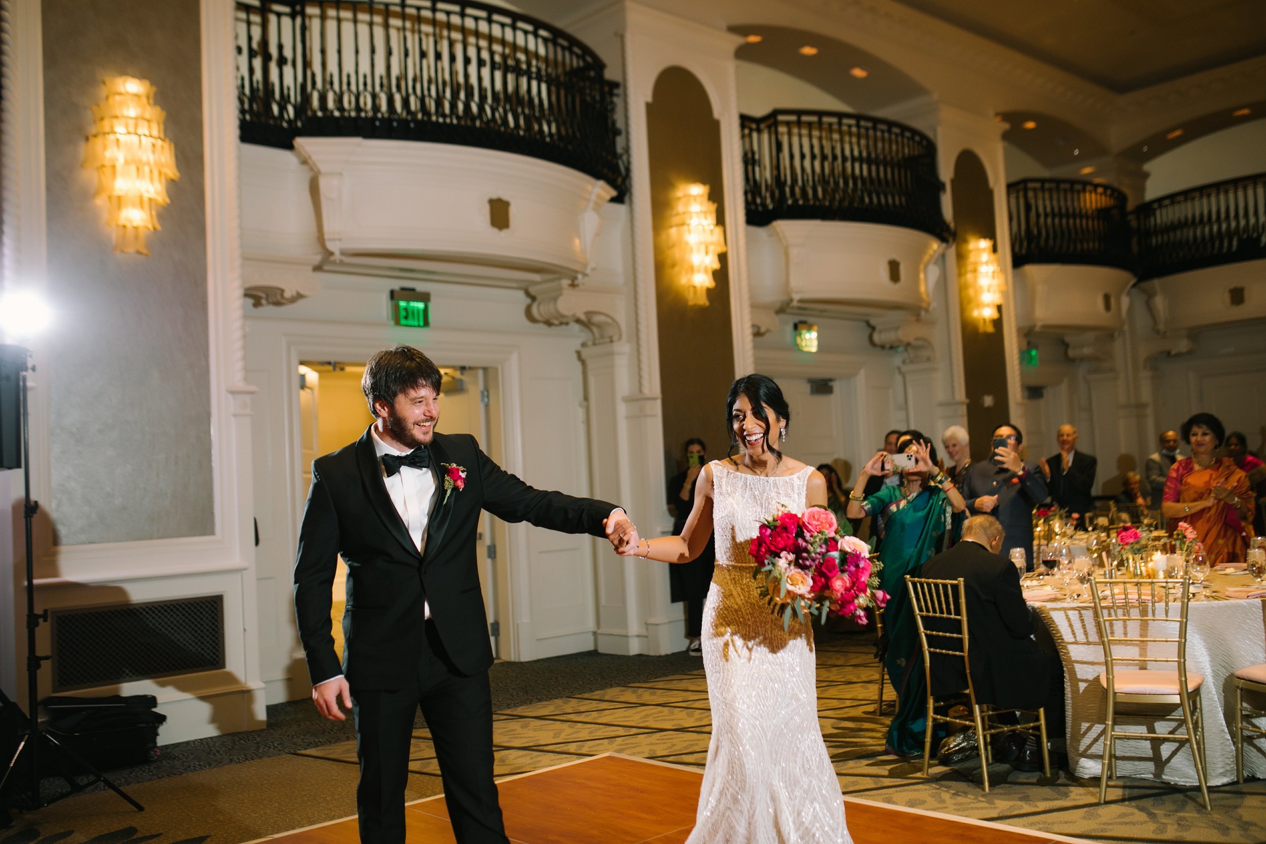 Bride and groom at westin book cadillac wedding