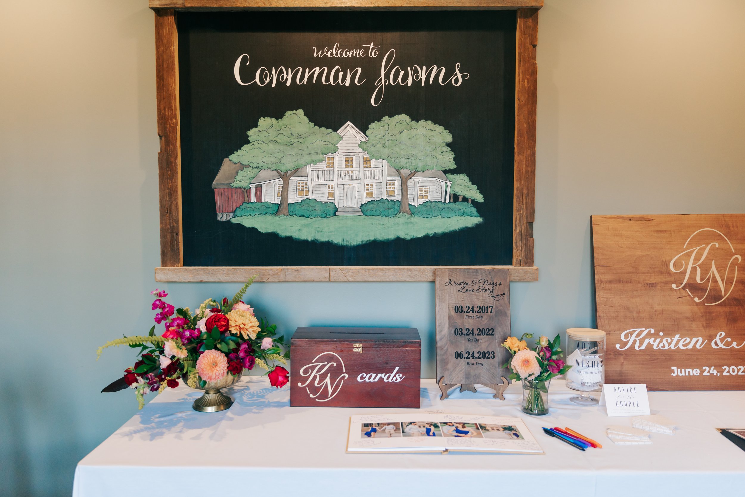 Cornman farms welcome table flowers