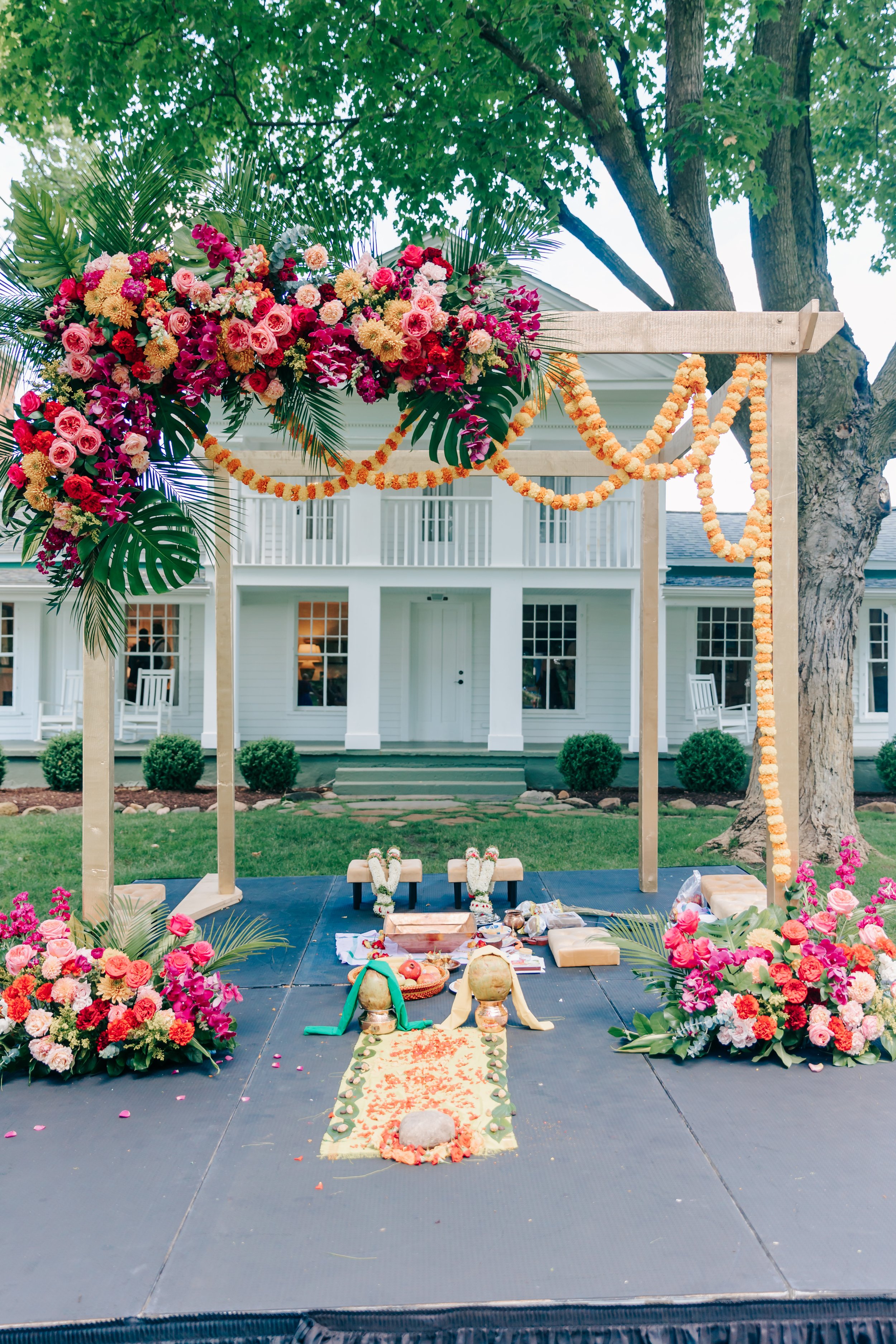 Mandap decor by Red Poppy Floral Design