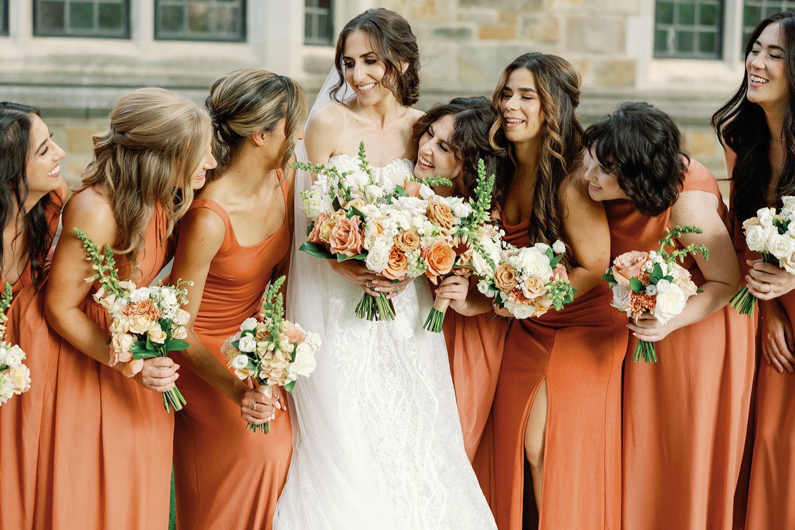 Ann arbor wedding party in the law quad