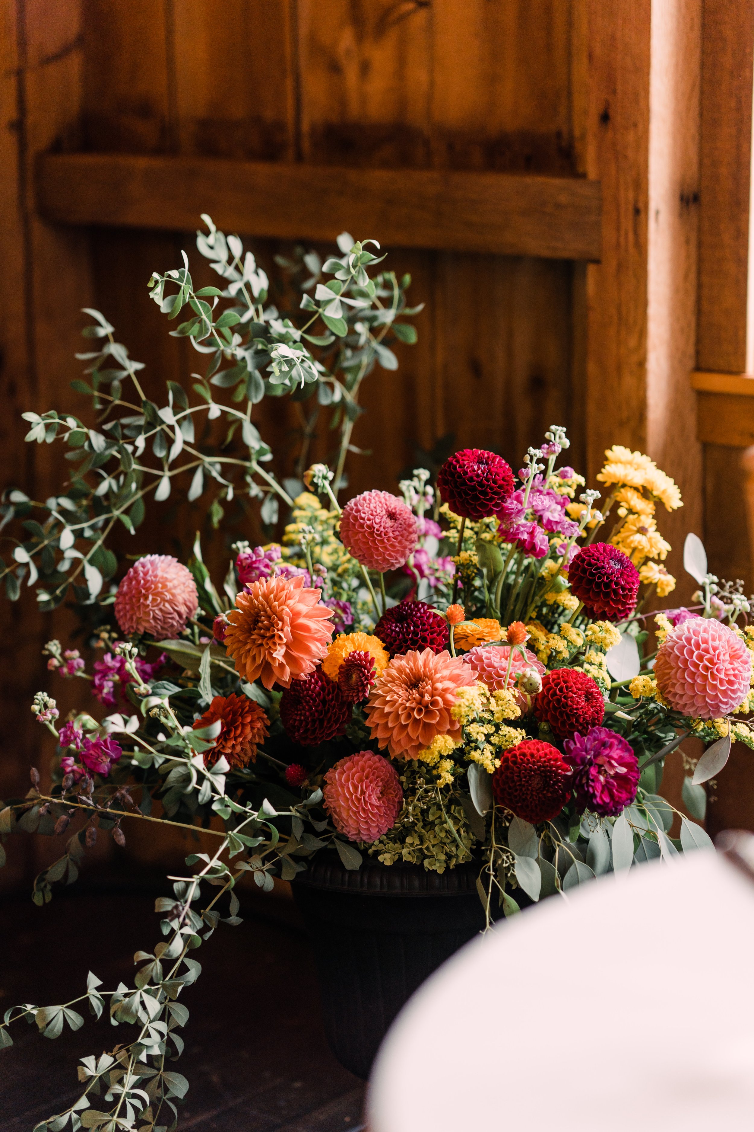 Cornman farms barn reception flowers