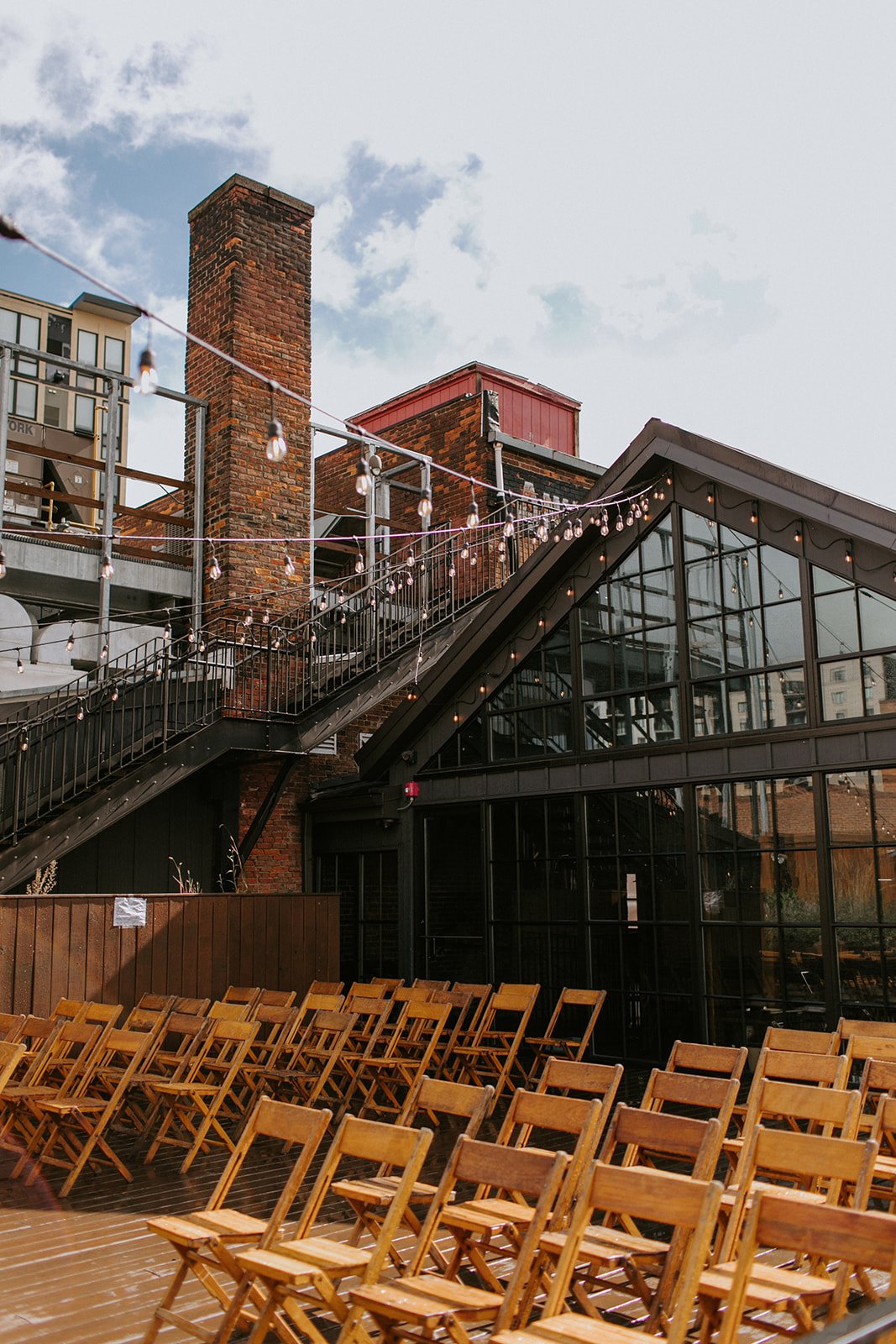 The Circ wedding ceremony terrace Ann Arbor